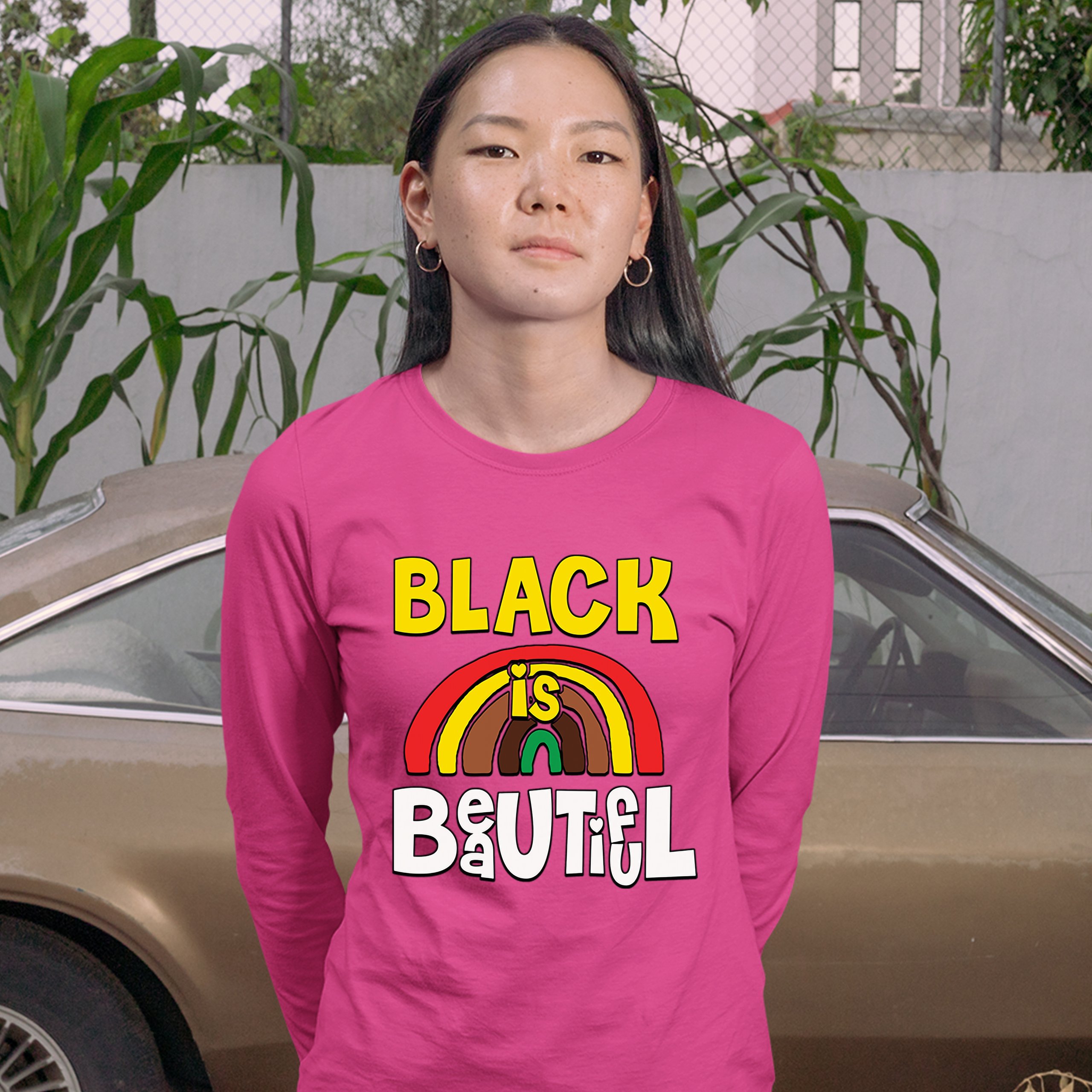 Black Is Beautiful Women's Long Sleeve T-shirt African American Black Pride