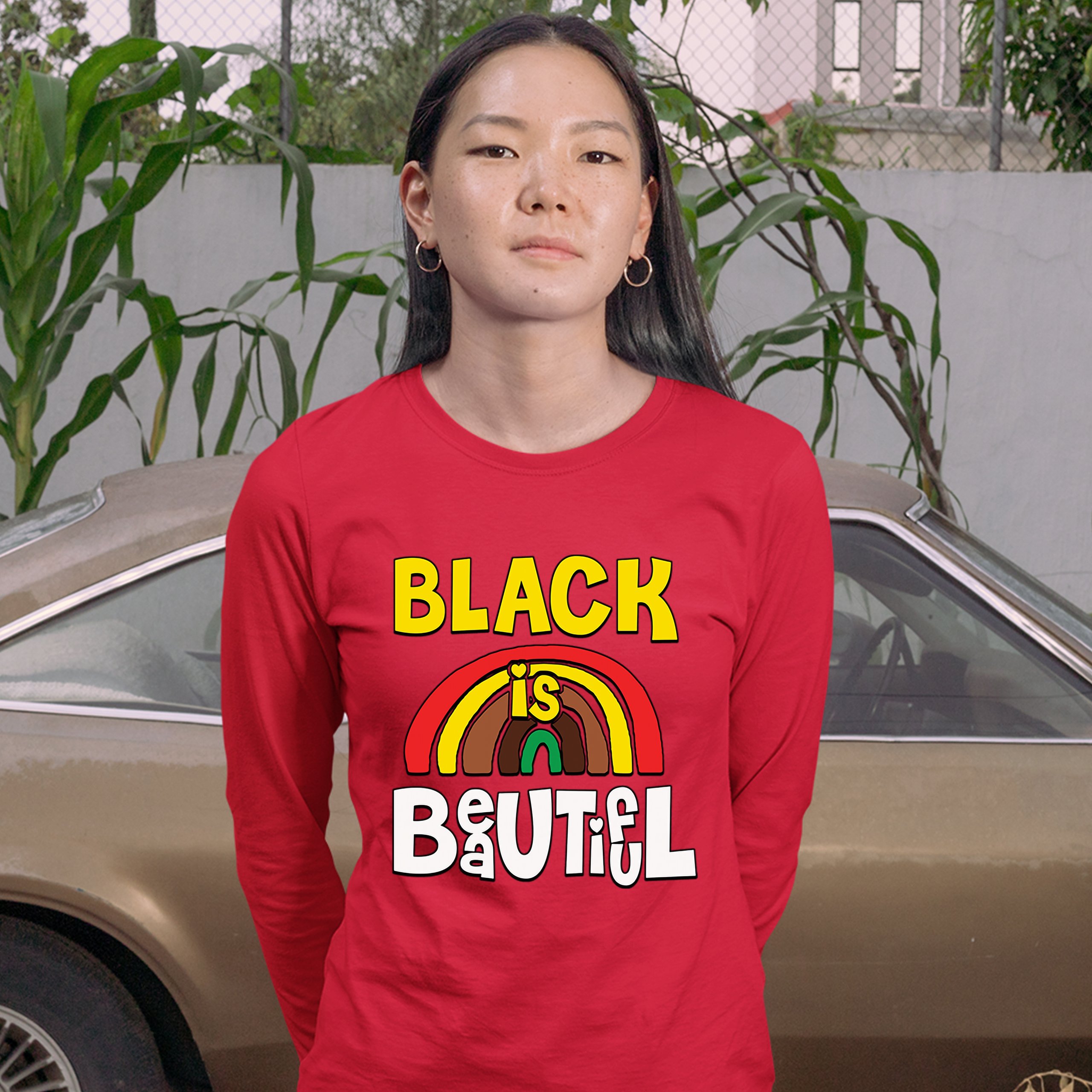 Black Is Beautiful Women's Long Sleeve T-shirt African American Black Pride