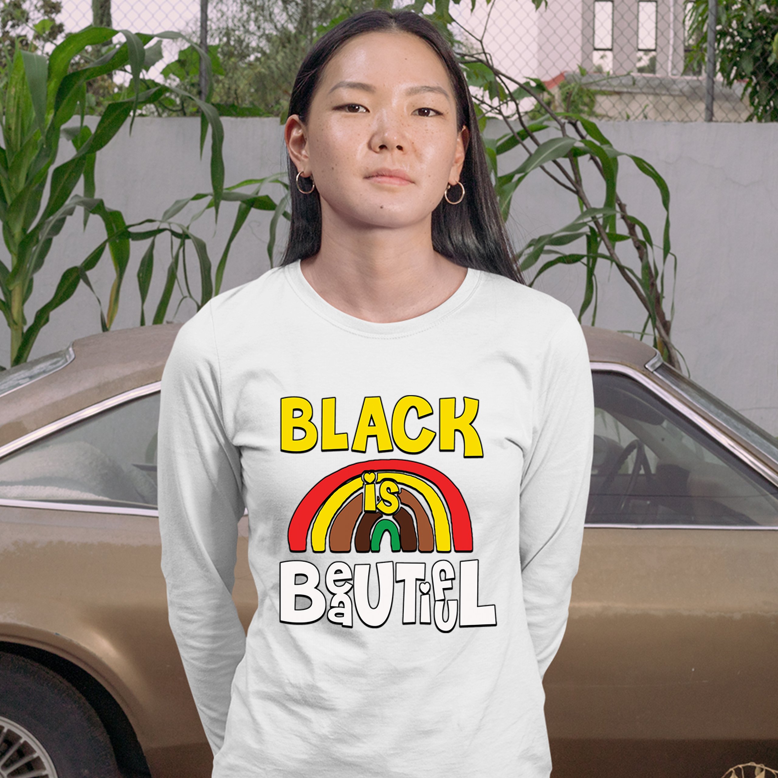 Black Is Beautiful Women's Long Sleeve T-shirt African American Black Pride