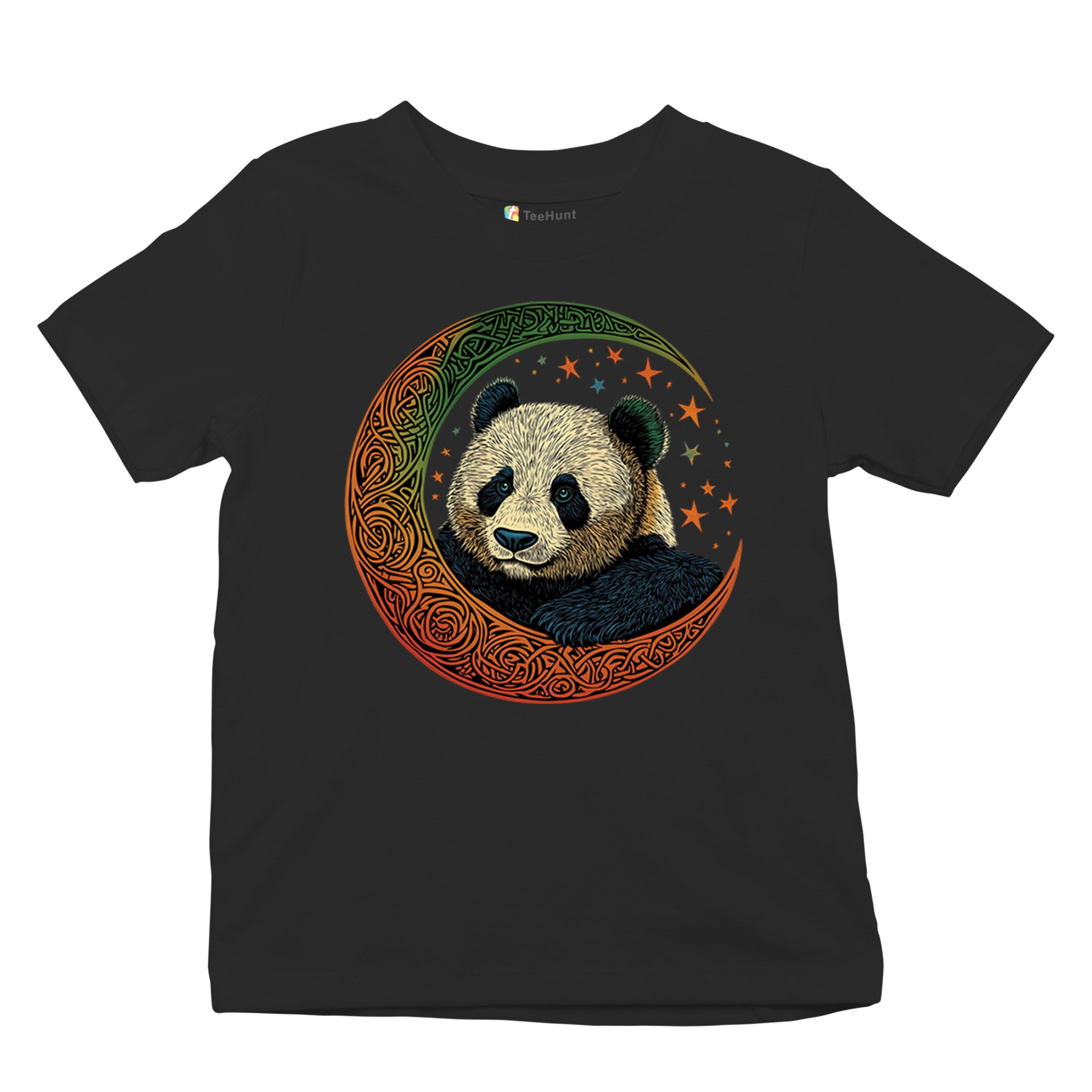 Celtic Moon Panda Youth T-shirt Peaceful Adorable Animal Lunar Nature Kids - Picture 6 of 50