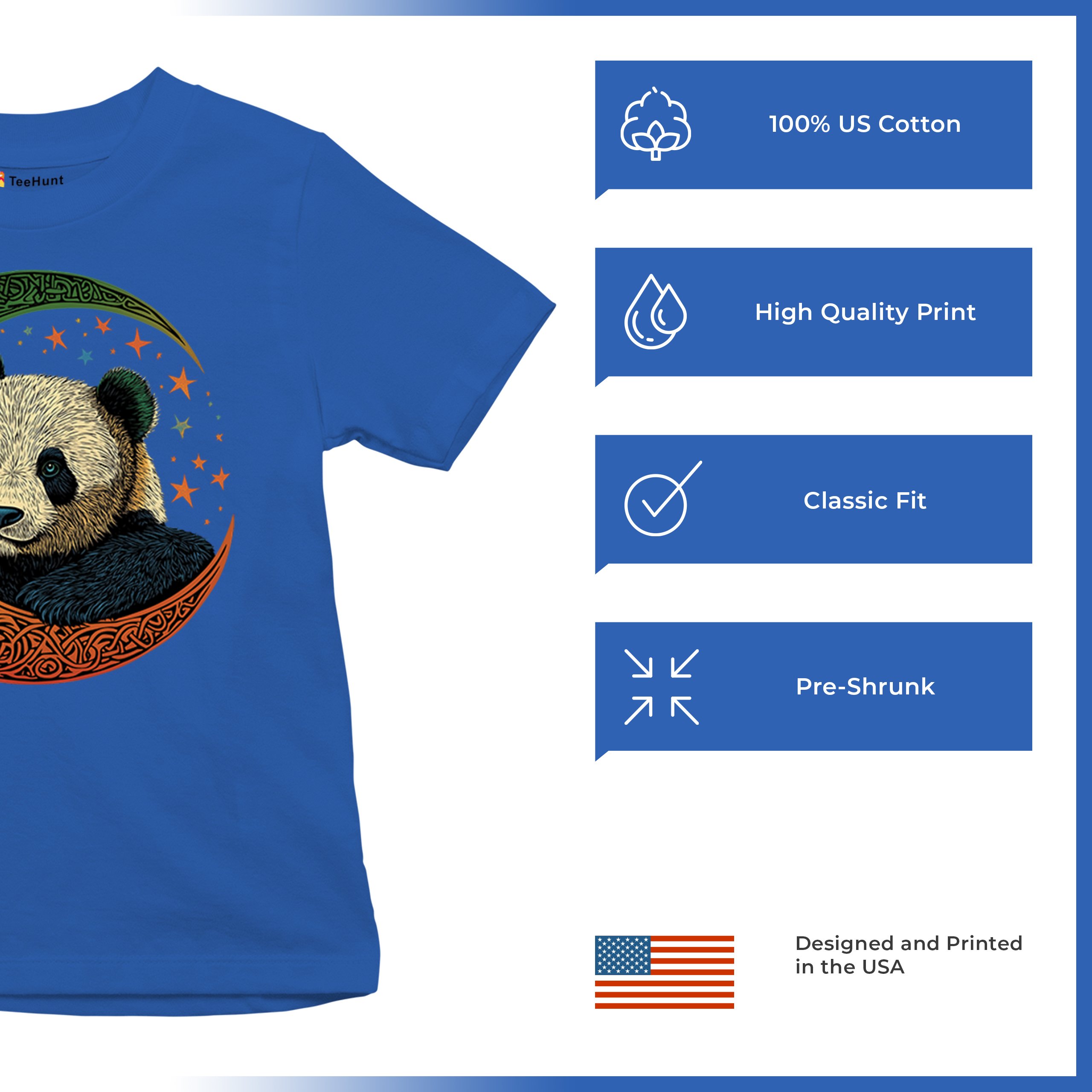 Celtic Moon Panda Youth T-shirt Peaceful Adorable Animal Lunar Nature Kids - Picture 42 of 50