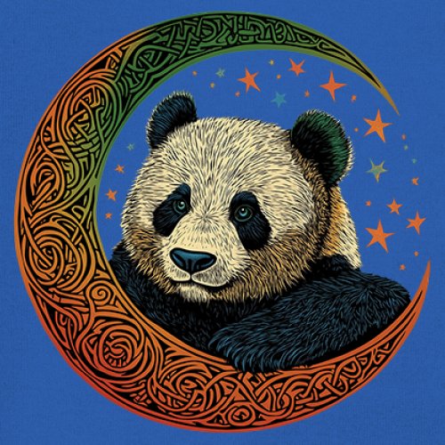 Celtic Moon Panda Youth T-shirt Peaceful Adorable Animal Lunar Nature Kids - Picture 39 of 50