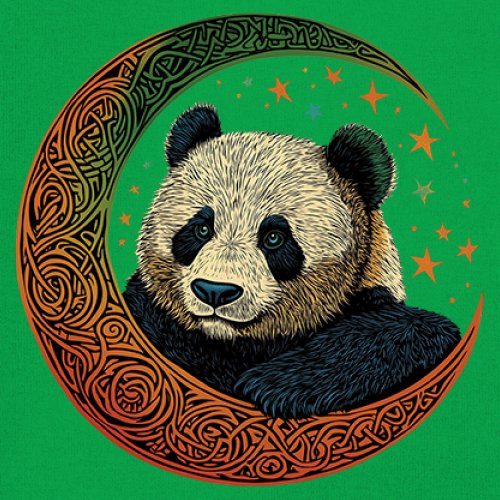 Celtic Moon Panda Youth T-shirt Peaceful Adorable Animal Lunar Nature Kids - Picture 32 of 50