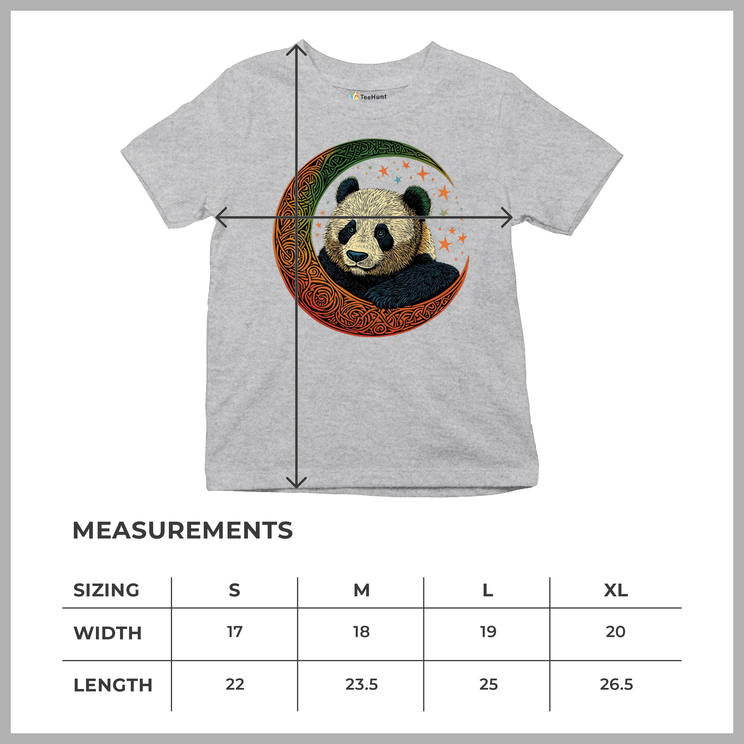 Celtic Moon Panda Youth T-shirt Peaceful Adorable Animal Lunar Nature Kids - Picture 15 of 50