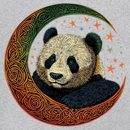 Celtic Moon Panda Youth T-shirt Peaceful Adorable Animal Lunar Nature Kids - Picture 11 of 50