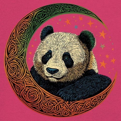 Celtic Moon Panda Youth T-shirt Peaceful Adorable Animal Lunar Nature Kids - Picture 46 of 50