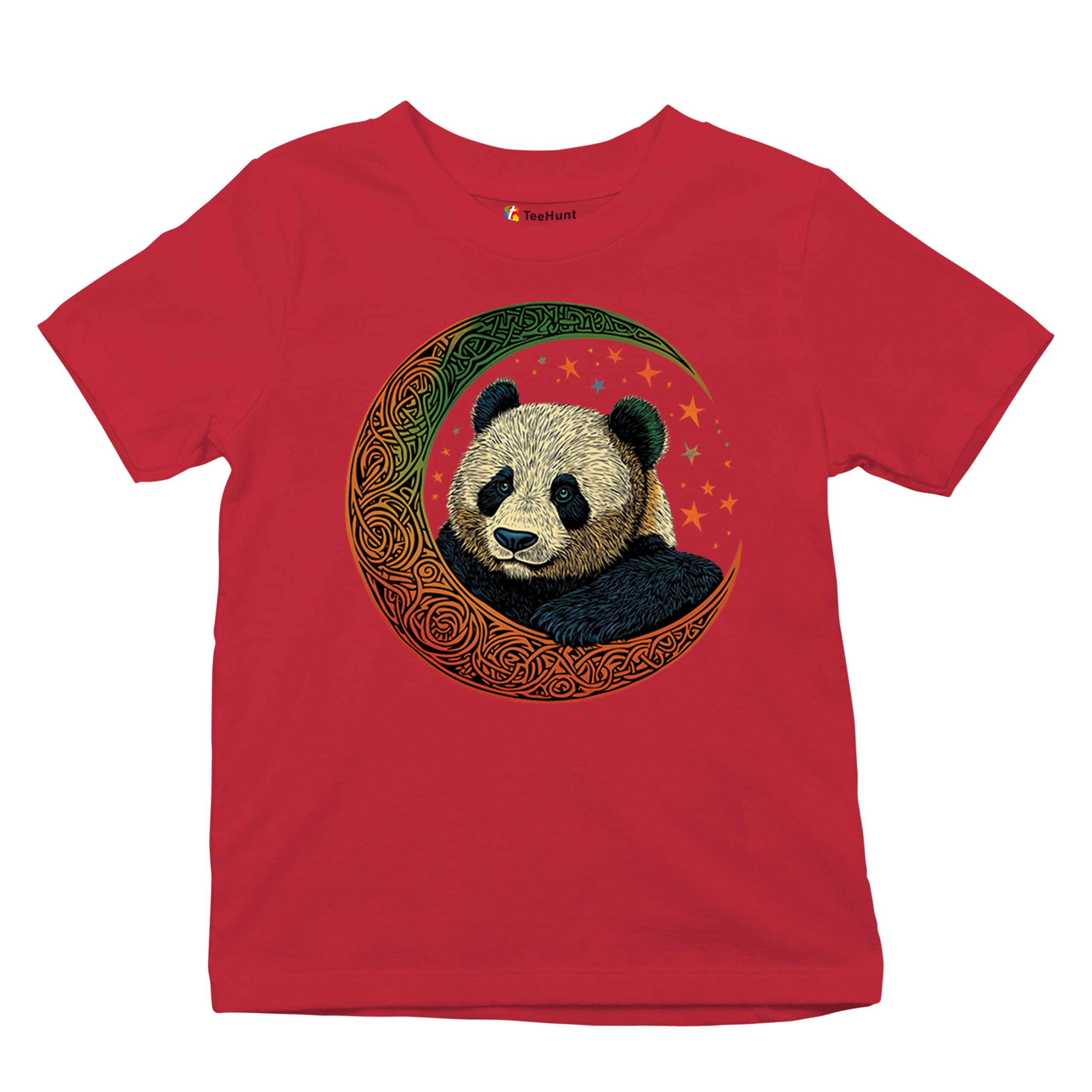 Celtic Moon Panda Youth T-shirt Peaceful Adorable Animal Lunar Nature Kids - Picture 20 of 50