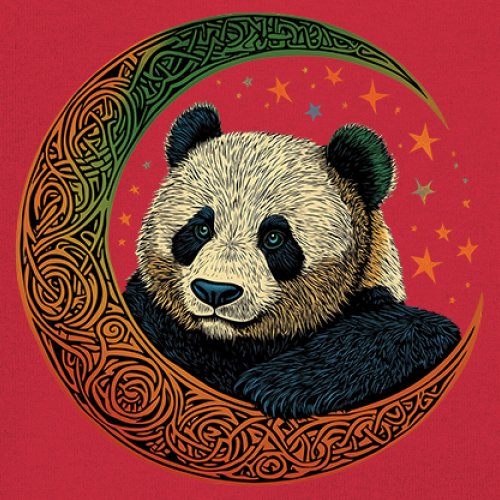 Celtic Moon Panda Youth T-shirt Peaceful Adorable Animal Lunar Nature Kids - Picture 18 of 50