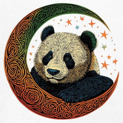 Celtic Moon Panda Youth T-shirt Peaceful Adorable Animal Lunar Nature Kids - Picture 25 of 50