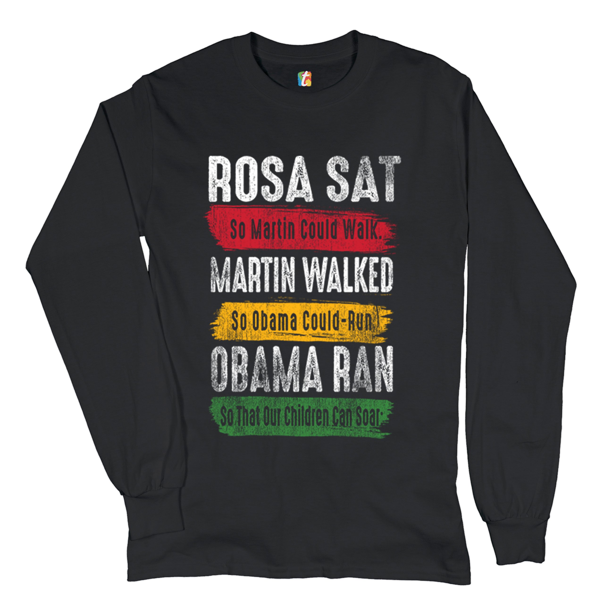 ALTRA T shirt a maniche lunghe Rosa Sat Martin Walked Obama Ran BLM diritti civili uguaglianza