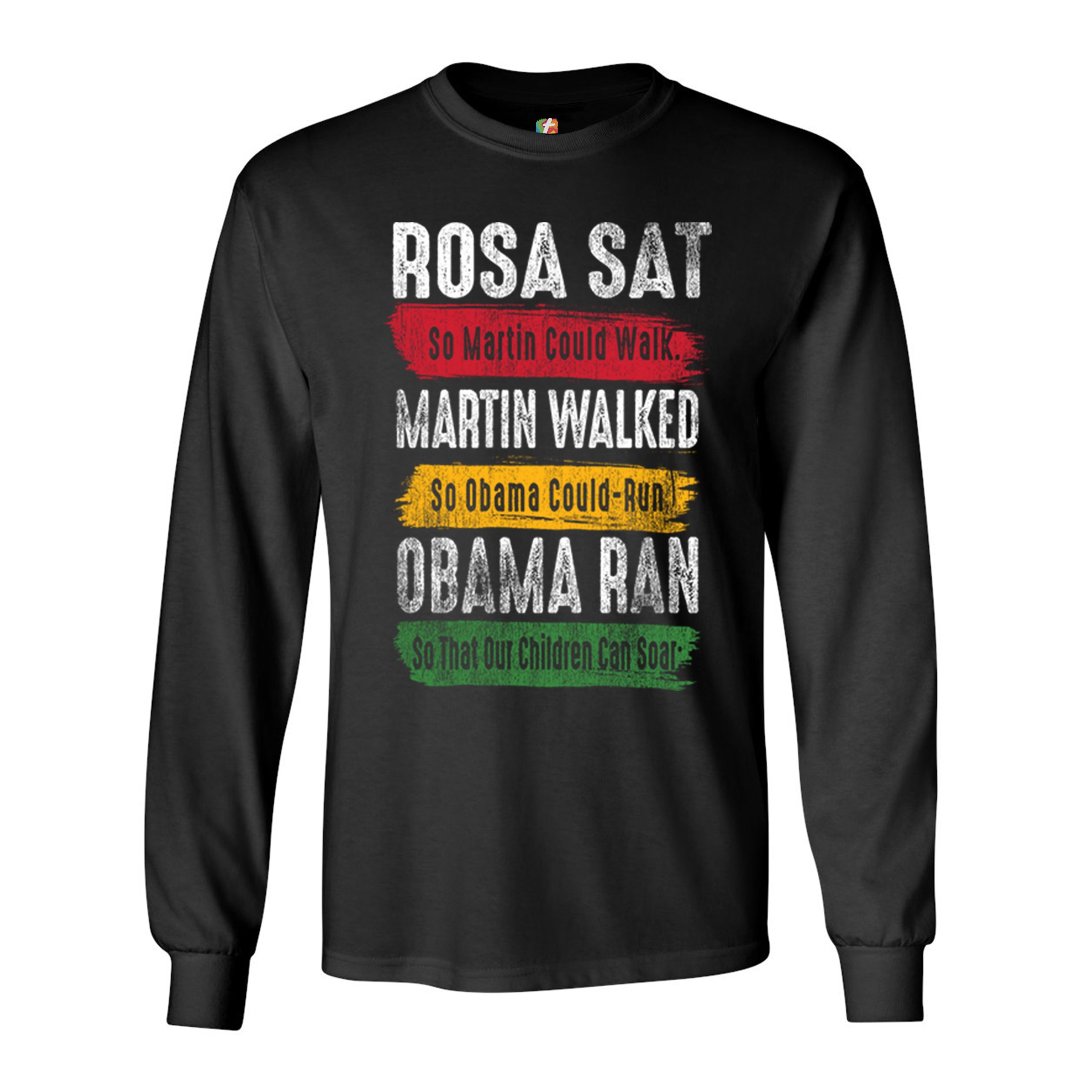 ALTRA T shirt a maniche lunghe Rosa Sat Martin Walked Obama Ran BLM diritti civili uguaglianza