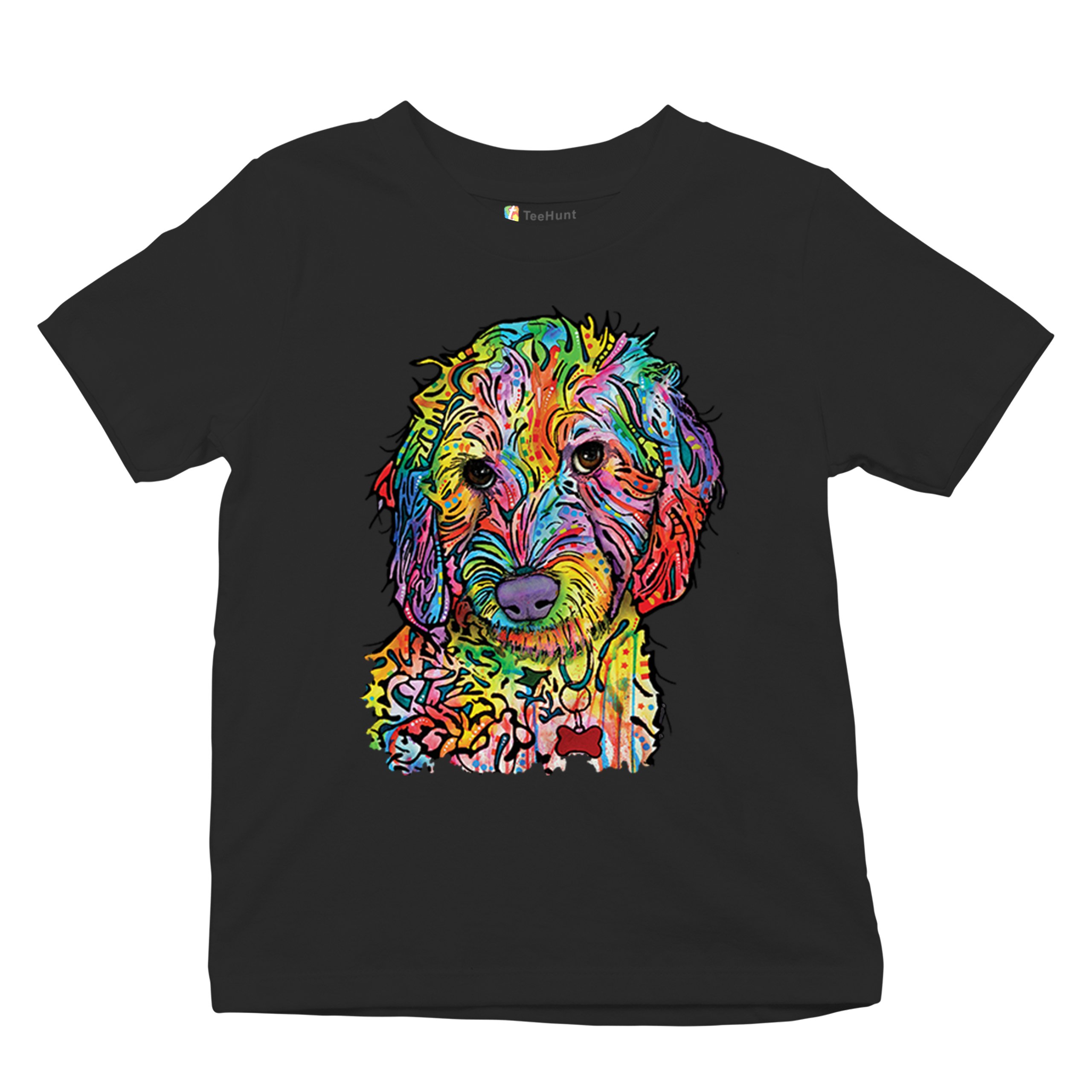 Dean Russo Sweet Poodle Youth T-shirt Dog Pattern Puppy Adopt Pet Kids - Picture 6 of 50