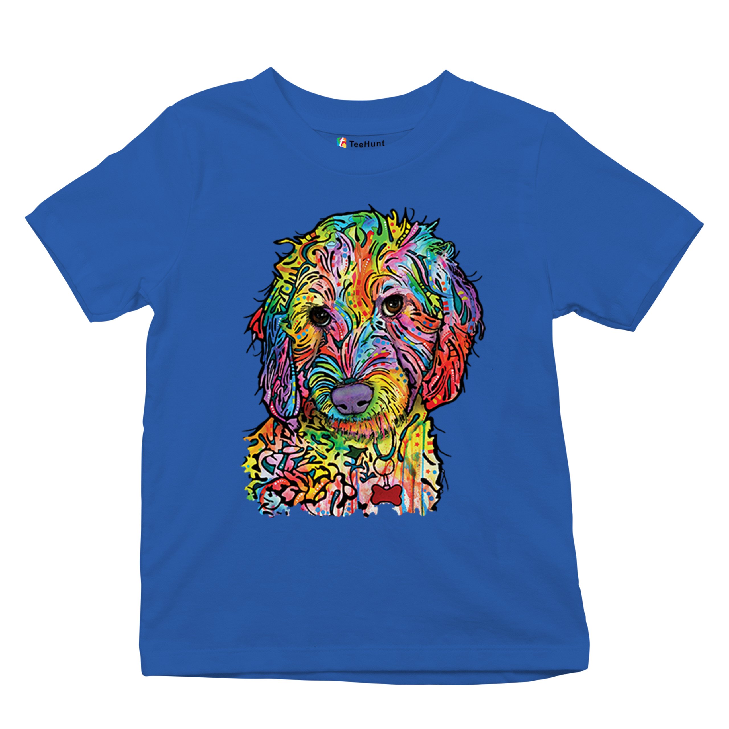 Dean Russo Sweet Poodle Youth T-shirt Dog Pattern Puppy Adopt Pet Kids - Picture 41 of 50