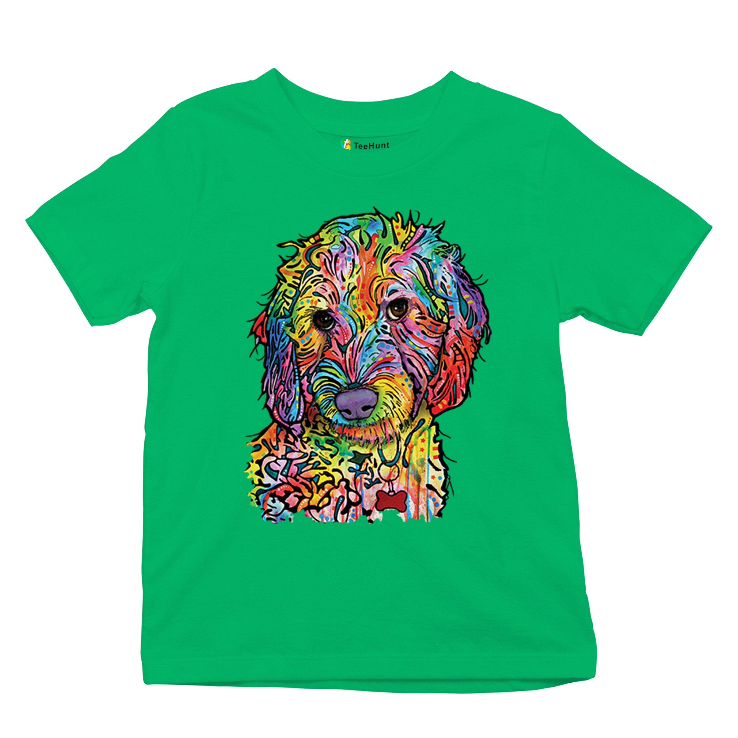 Dean Russo Sweet Poodle Youth T-shirt Dog Pattern Puppy Adopt Pet Kids - Picture 34 of 50
