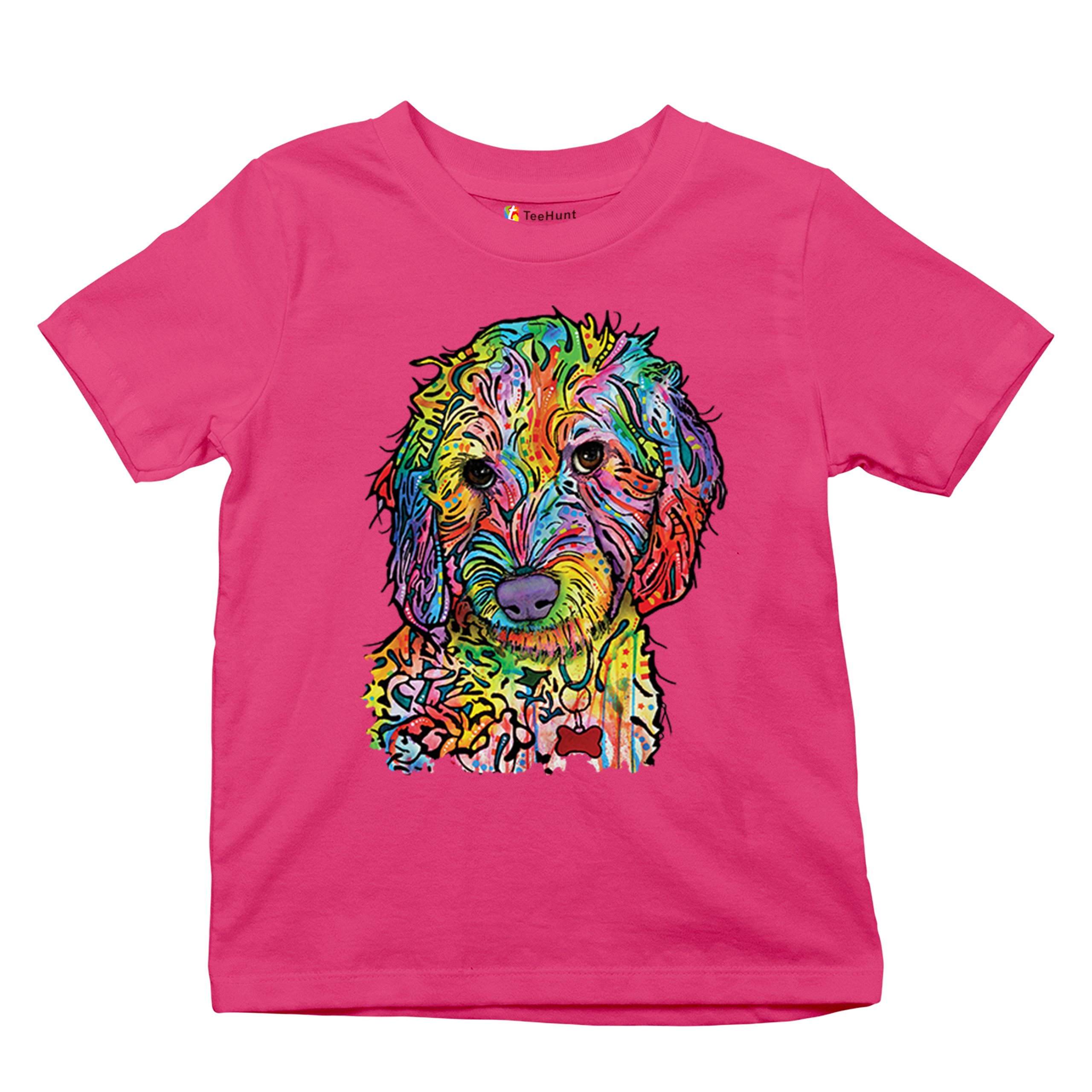 Dean Russo Sweet Poodle Youth T-shirt Dog Pattern Puppy Adopt Pet Kids - Picture 48 of 50