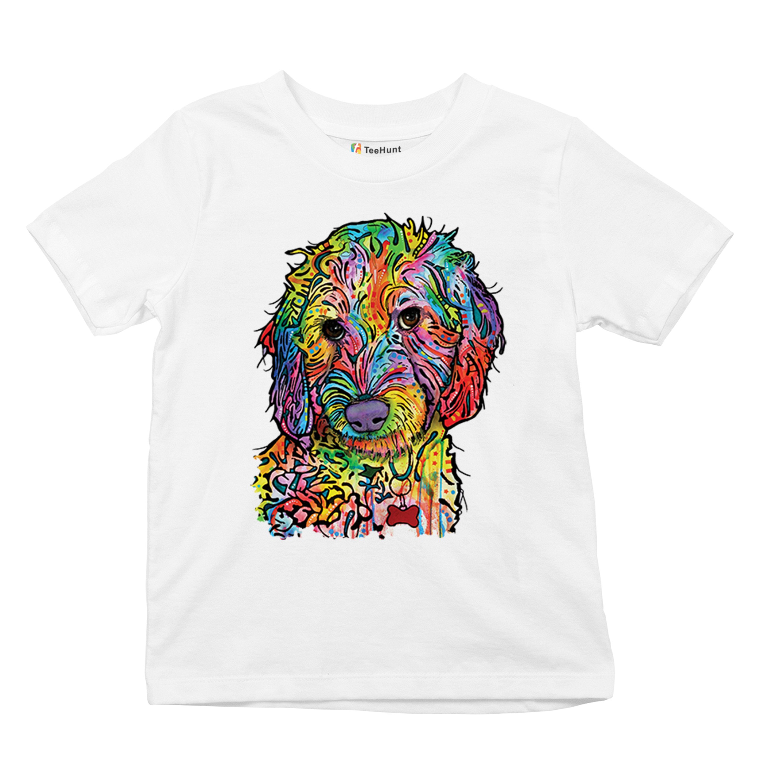 Dean Russo Sweet Poodle Youth T-shirt Dog Pattern Puppy Adopt Pet Kids - Picture 27 of 50