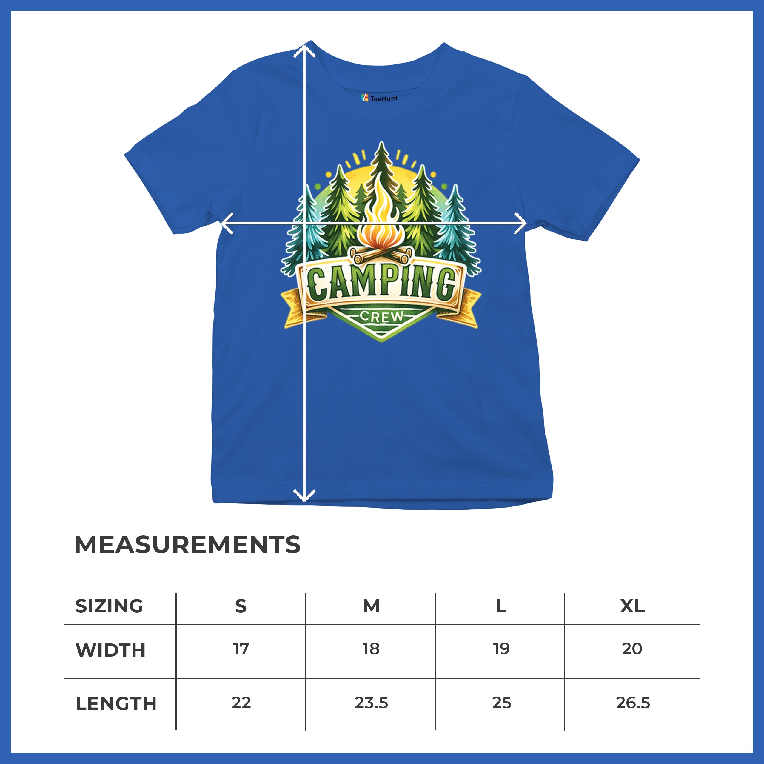 Camping Crew Youth T-shirt Happy Camper Vibe Explore Outdoors Campfire Kids - Picture 43 of 50
