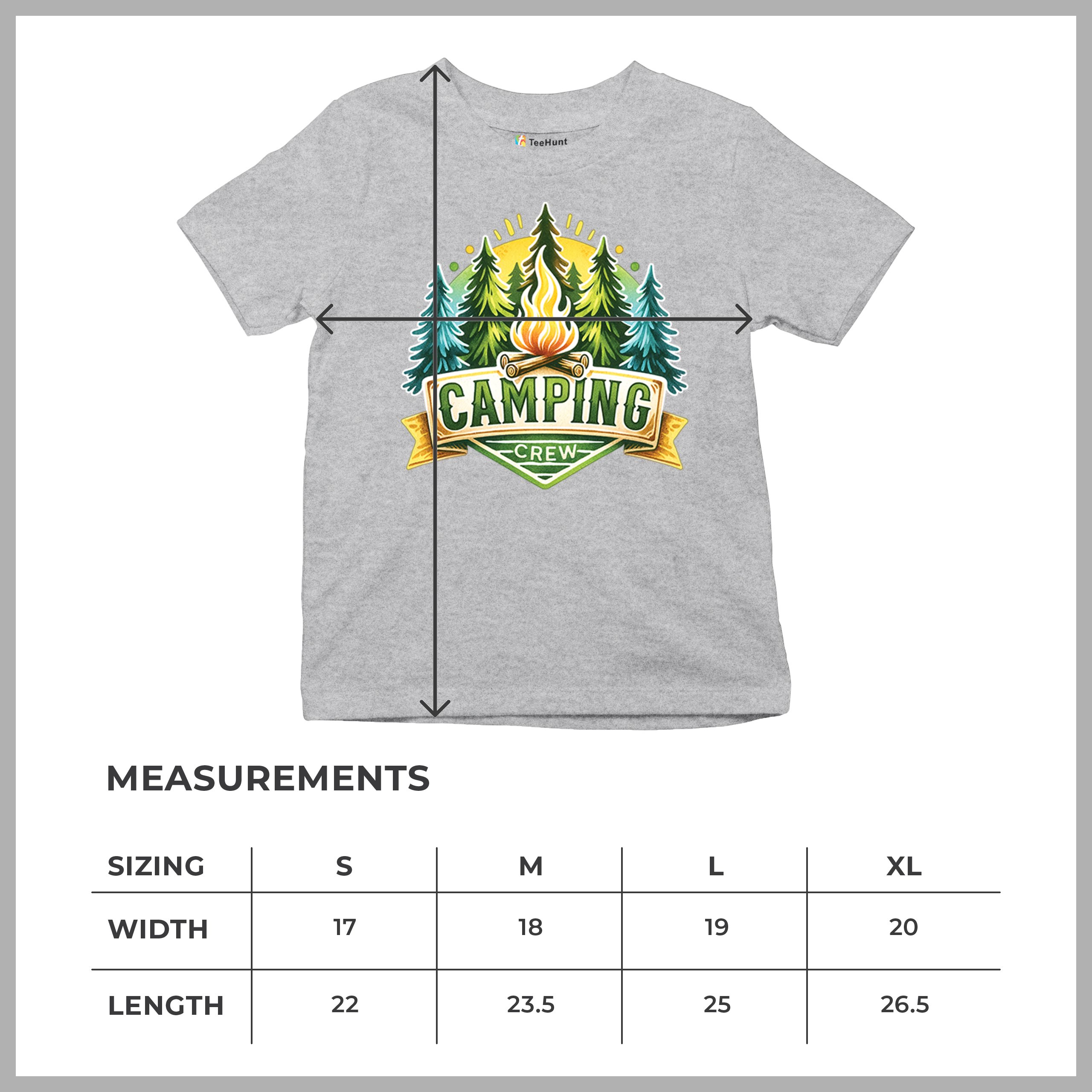 Camping Crew Youth T-shirt Happy Camper Vibe Explore Outdoors Campfire Kids - Picture 15 of 50