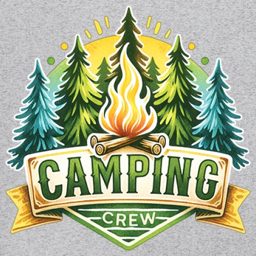 Camping Crew Youth T-shirt Happy Camper Vibe Explore Outdoors Campfire Kids - Picture 11 of 50