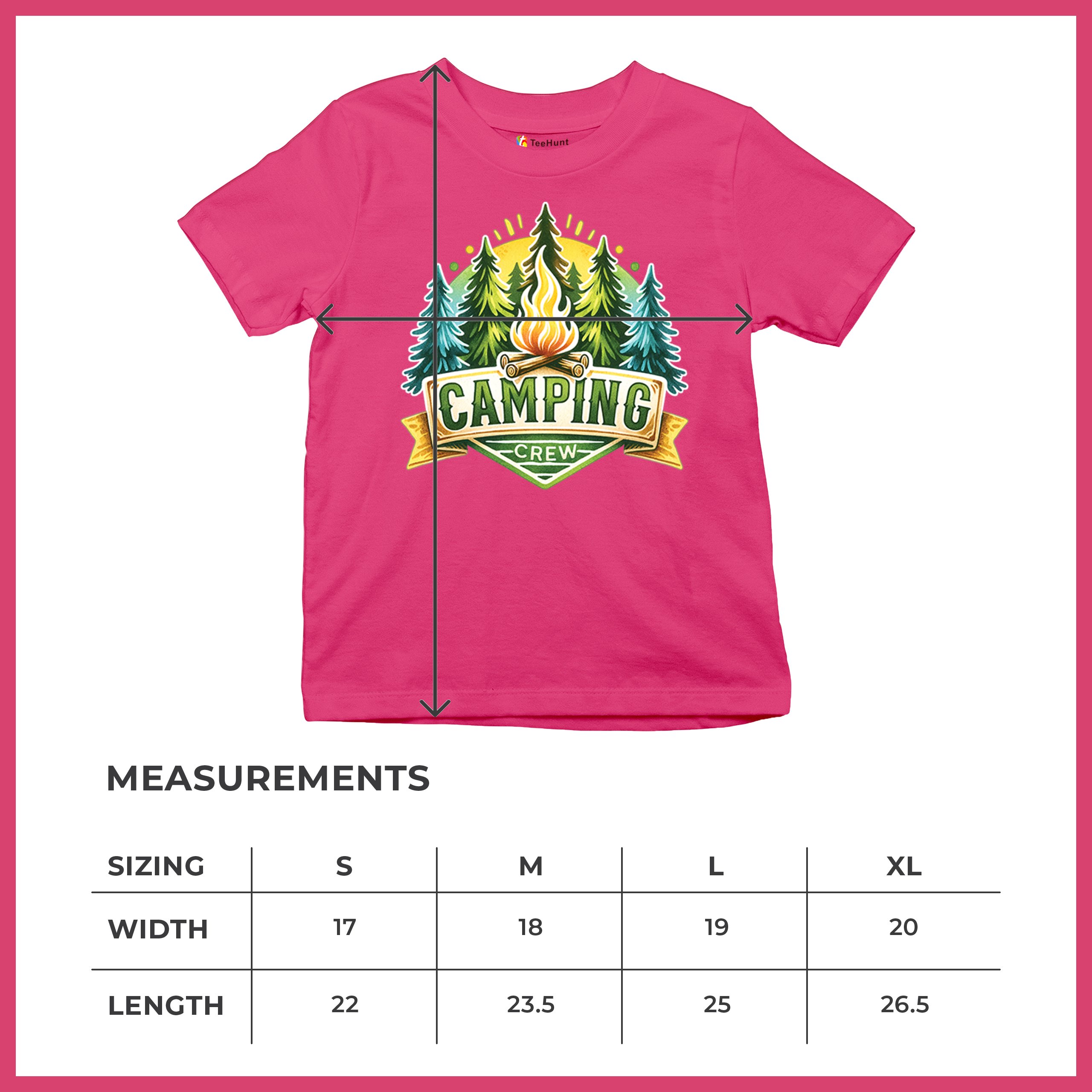 Camping Crew Youth T-shirt Happy Camper Vibe Explore Outdoors Campfire Kids - Picture 50 of 50