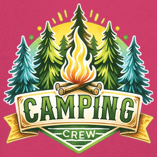 Camping Crew Youth T-shirt Happy Camper Vibe Explore Outdoors Campfire Kids - Picture 46 of 50
