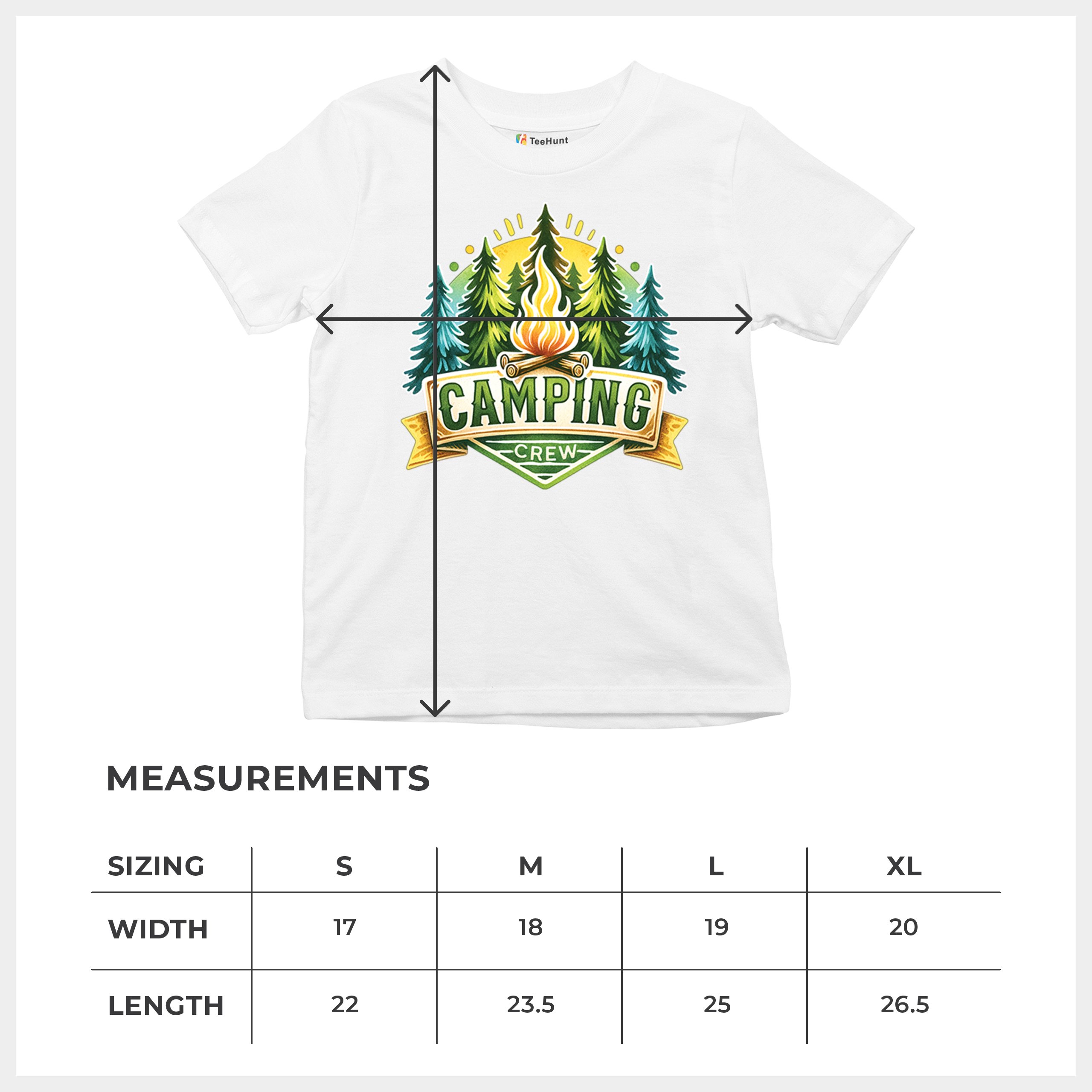 Camping Crew Youth T-shirt Happy Camper Vibe Explore Outdoors Campfire Kids - Picture 29 of 50