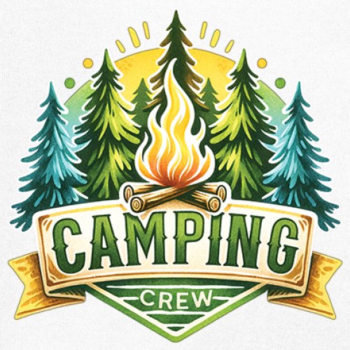Camping Crew Youth T-shirt Happy Camper Vibe Explore Outdoors Campfire Kids - Picture 25 of 50