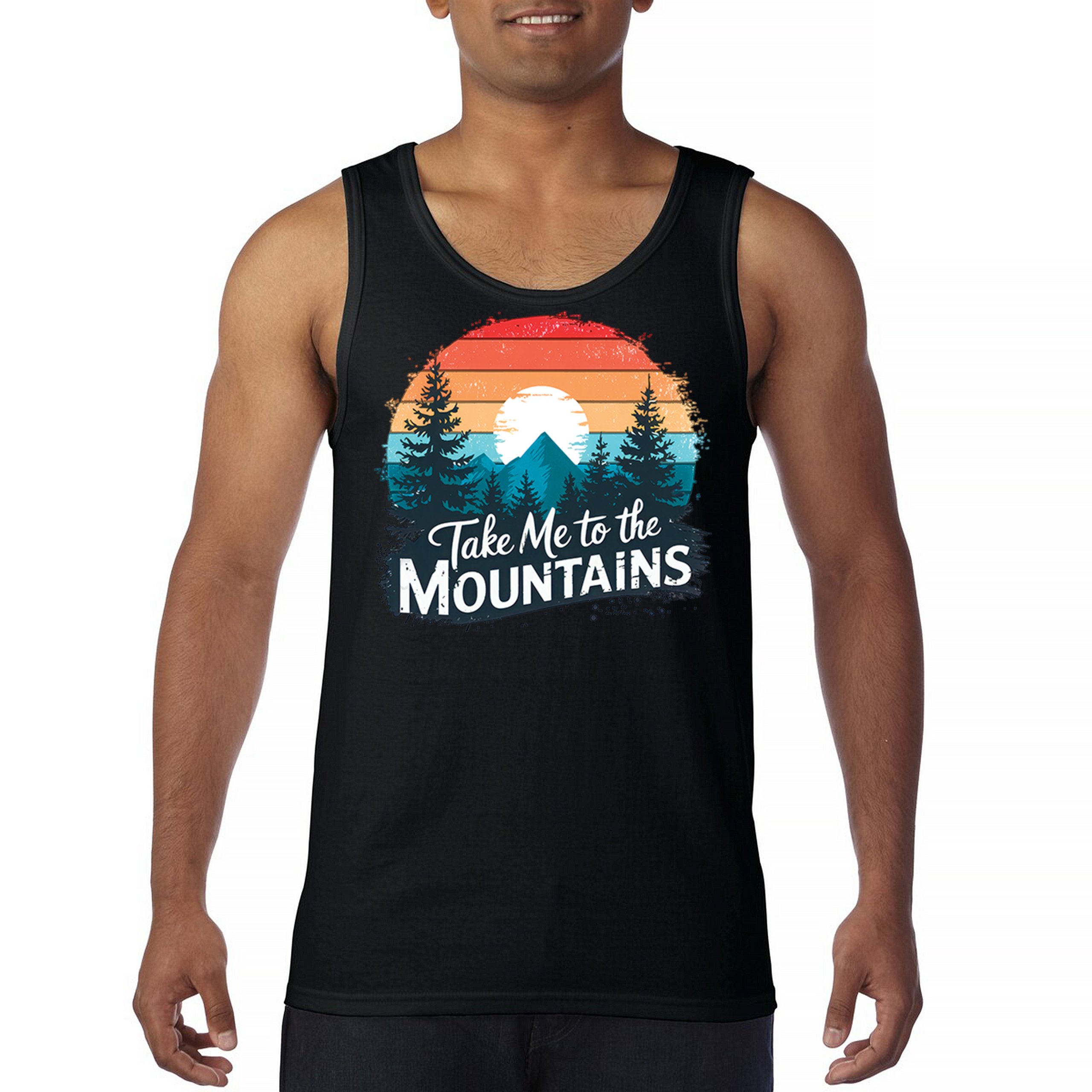 Take Me to the Mountains Men’s Tank Top Outdoors Trail Hiking Camping