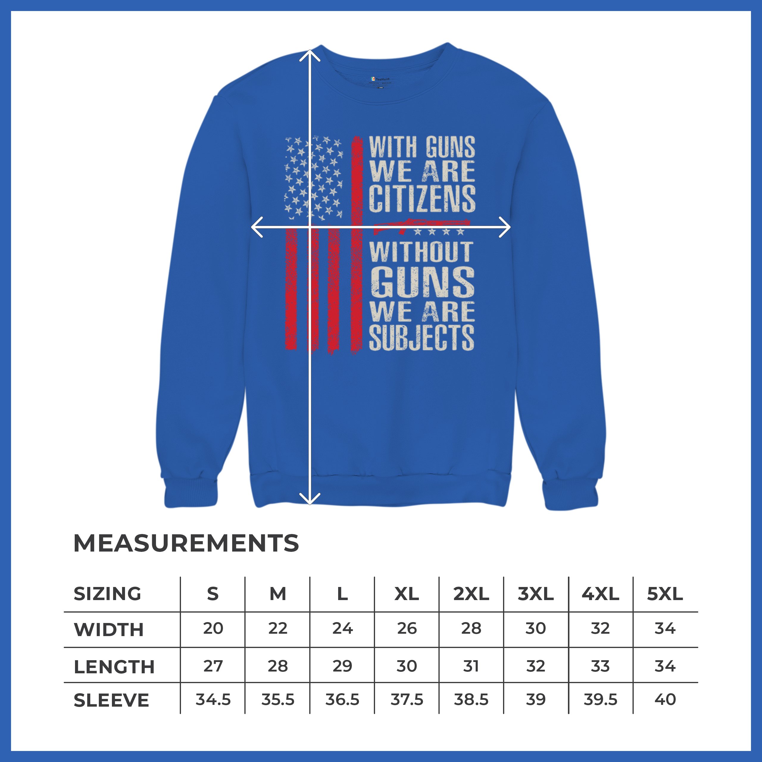 Gun Citizens Sweatshirt 2nd Amendment Patriotic Pro Gun USA Flag DD214 Crewneck - Picture 36 of 36