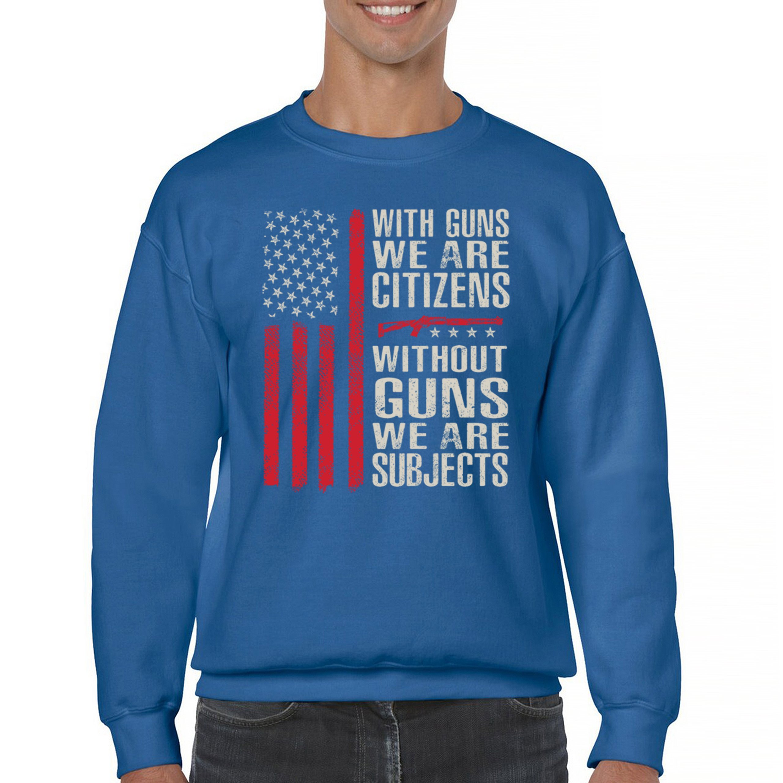 Gun Citizens Sweatshirt 2nd Amendment Patriotic Pro Gun USA Flag DD214 Crewneck - Picture 30 of 36