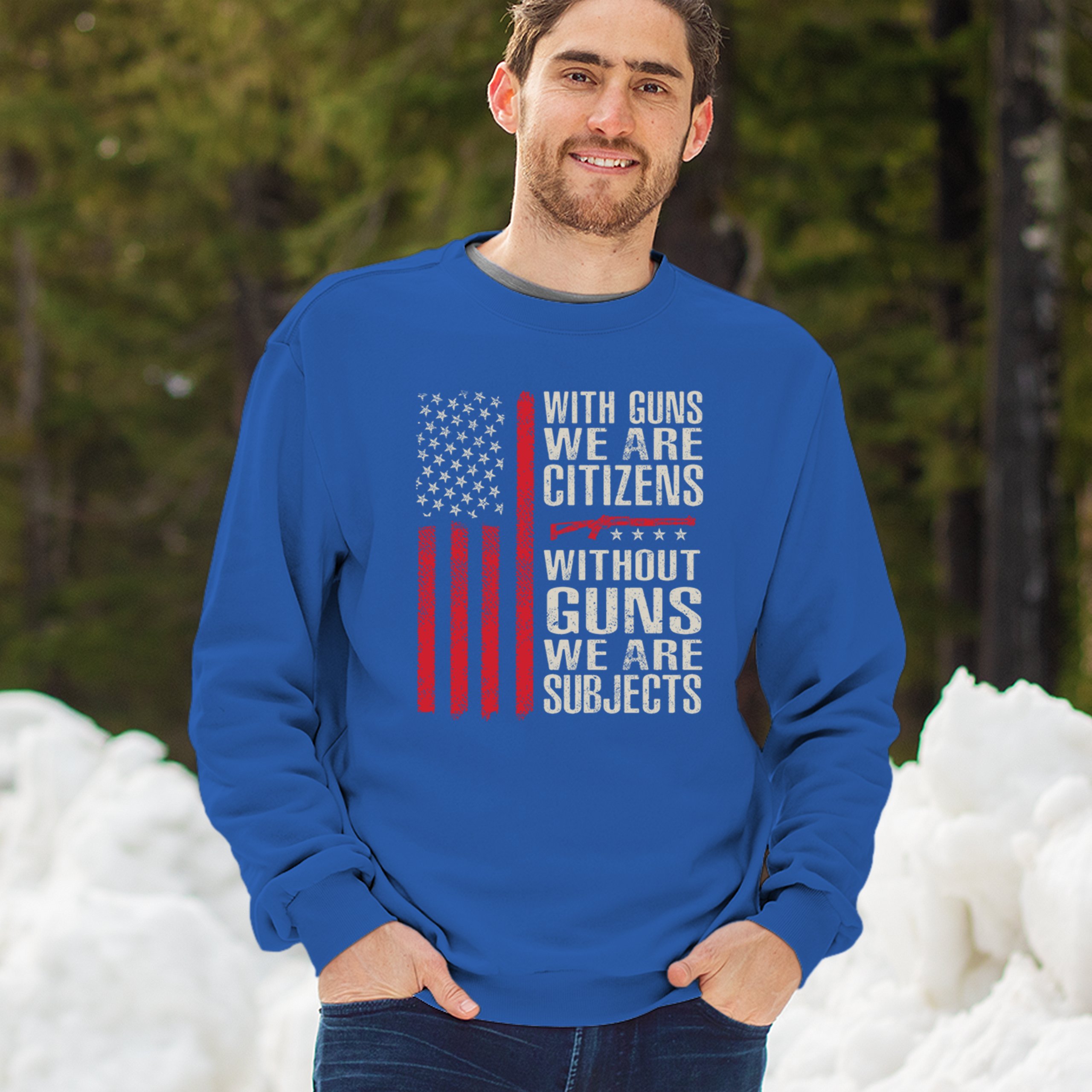 Gun Citizens Sweatshirt 2nd Amendment Patriotic Pro Gun USA Flag DD214 Crewneck - Picture 33 of 36