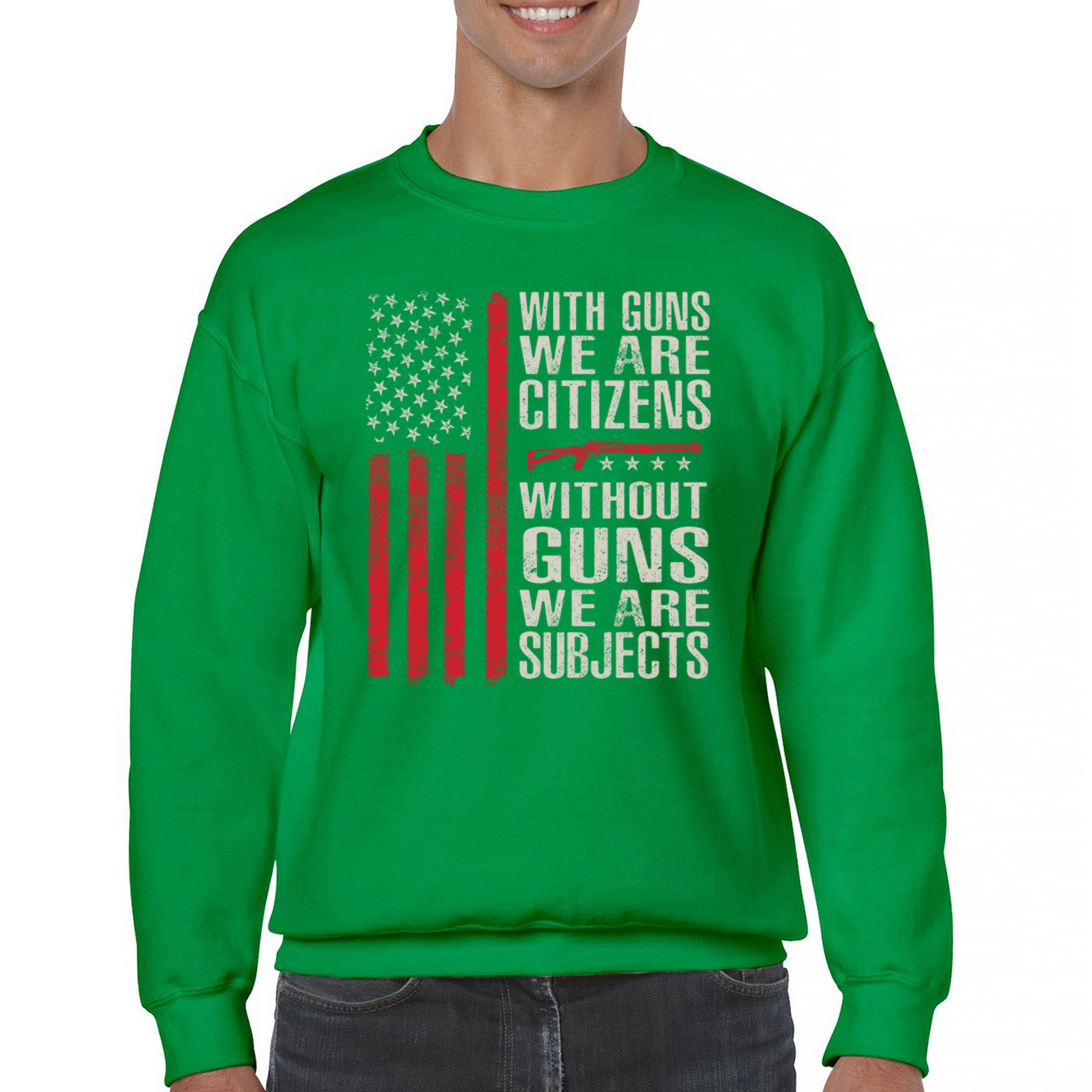 Gun Citizens Sweatshirt 2nd Amendment Patriotic Pro Gun USA Flag DD214 Crewneck - Picture 23 of 36