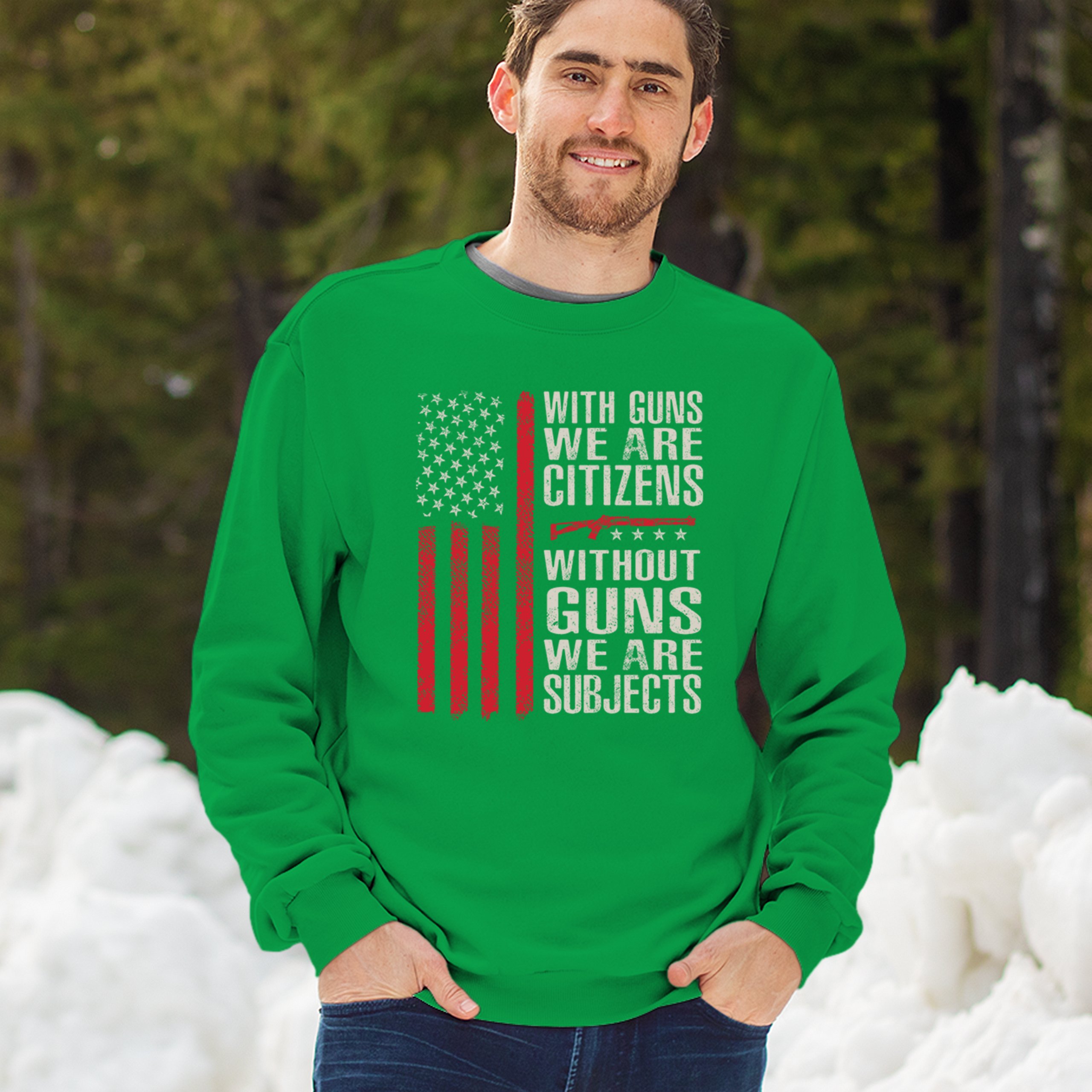 Gun Citizens Sweatshirt 2nd Amendment Patriotic Pro Gun USA Flag DD214 Crewneck - Picture 26 of 36
