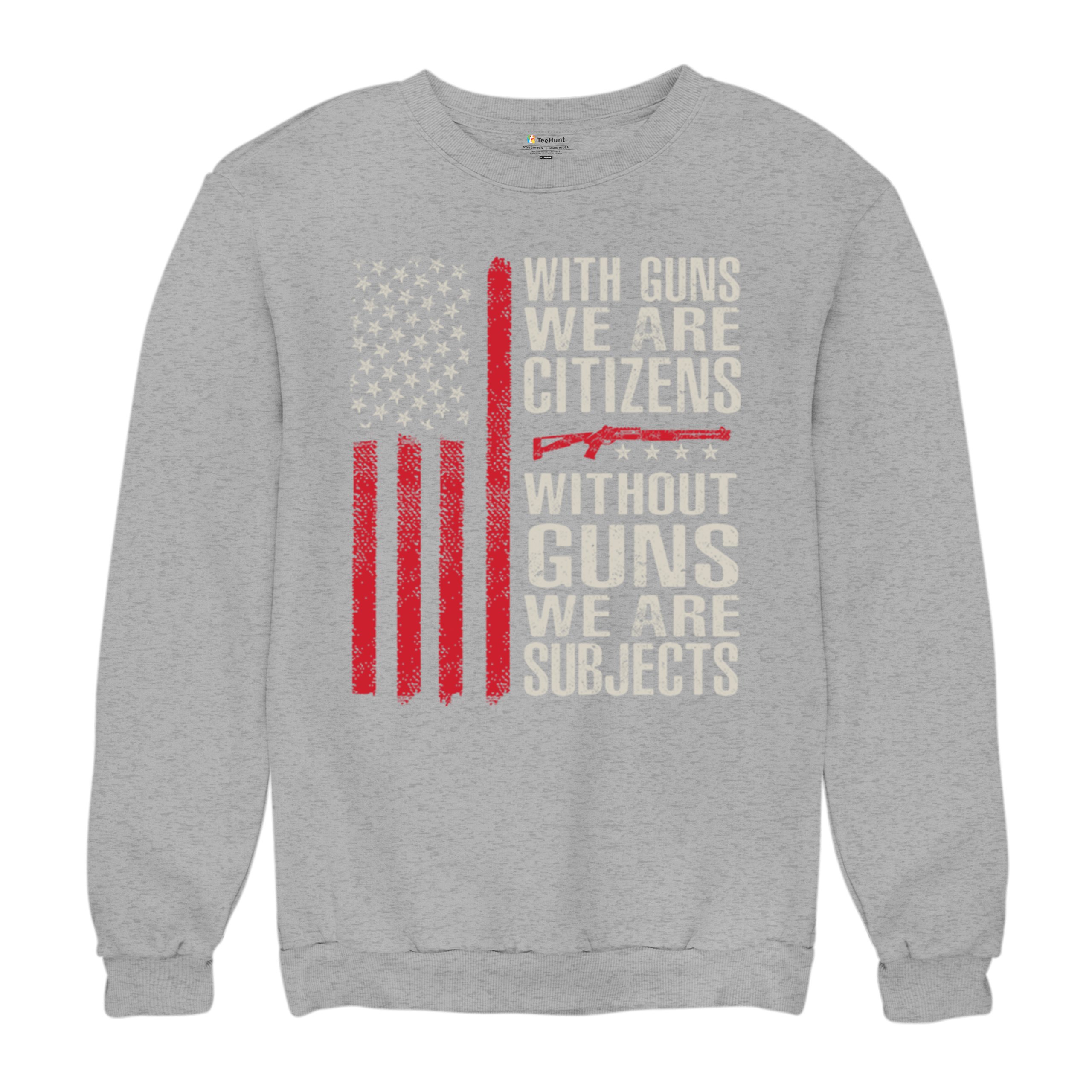 Gun Citizens Sweatshirt 2nd Amendment Patriotic Pro Gun USA Flag DD214 Crewneck - Picture 13 of 36