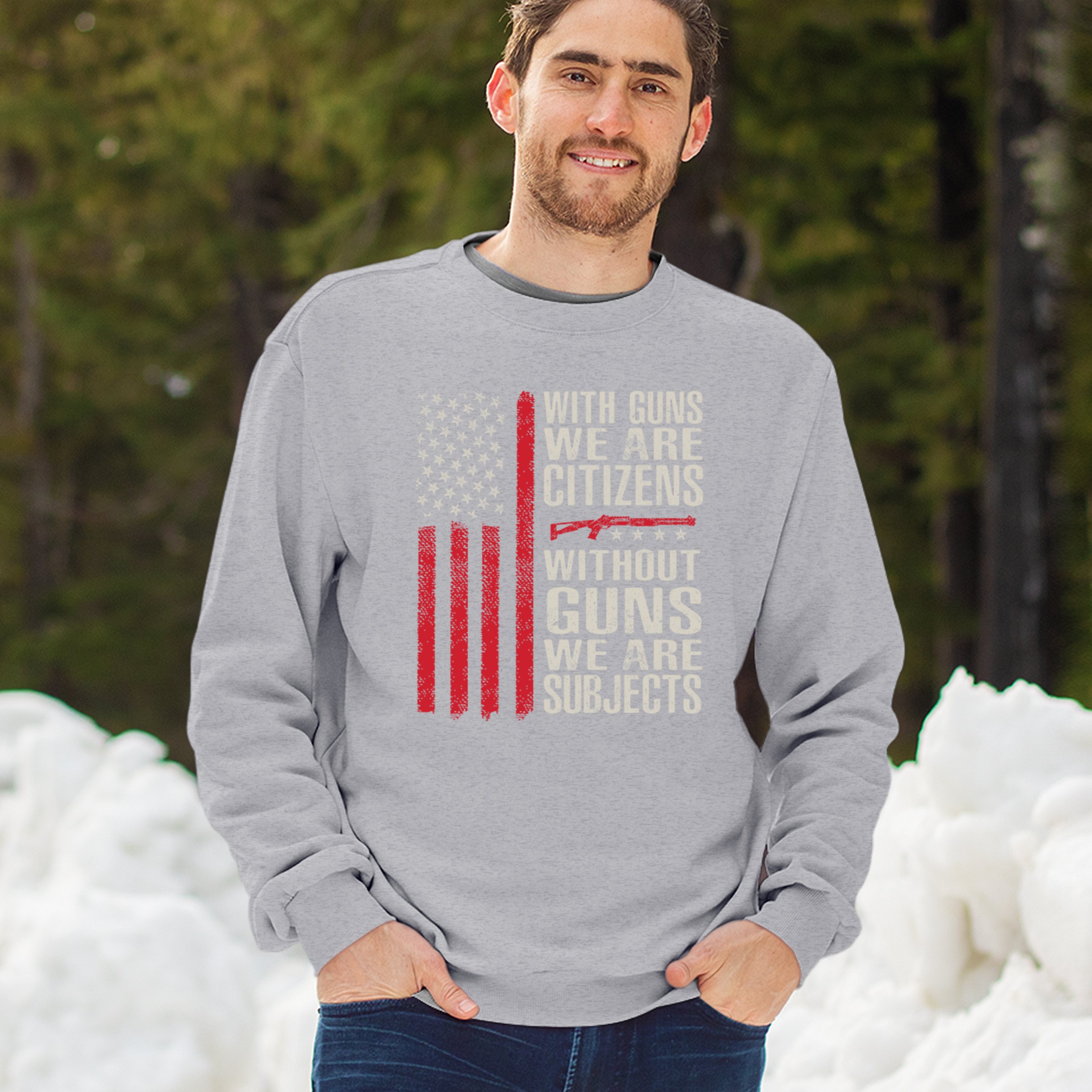 Gun Citizens Sweatshirt 2nd Amendment Patriotic Pro Gun USA Flag DD214 Crewneck - Picture 12 of 36