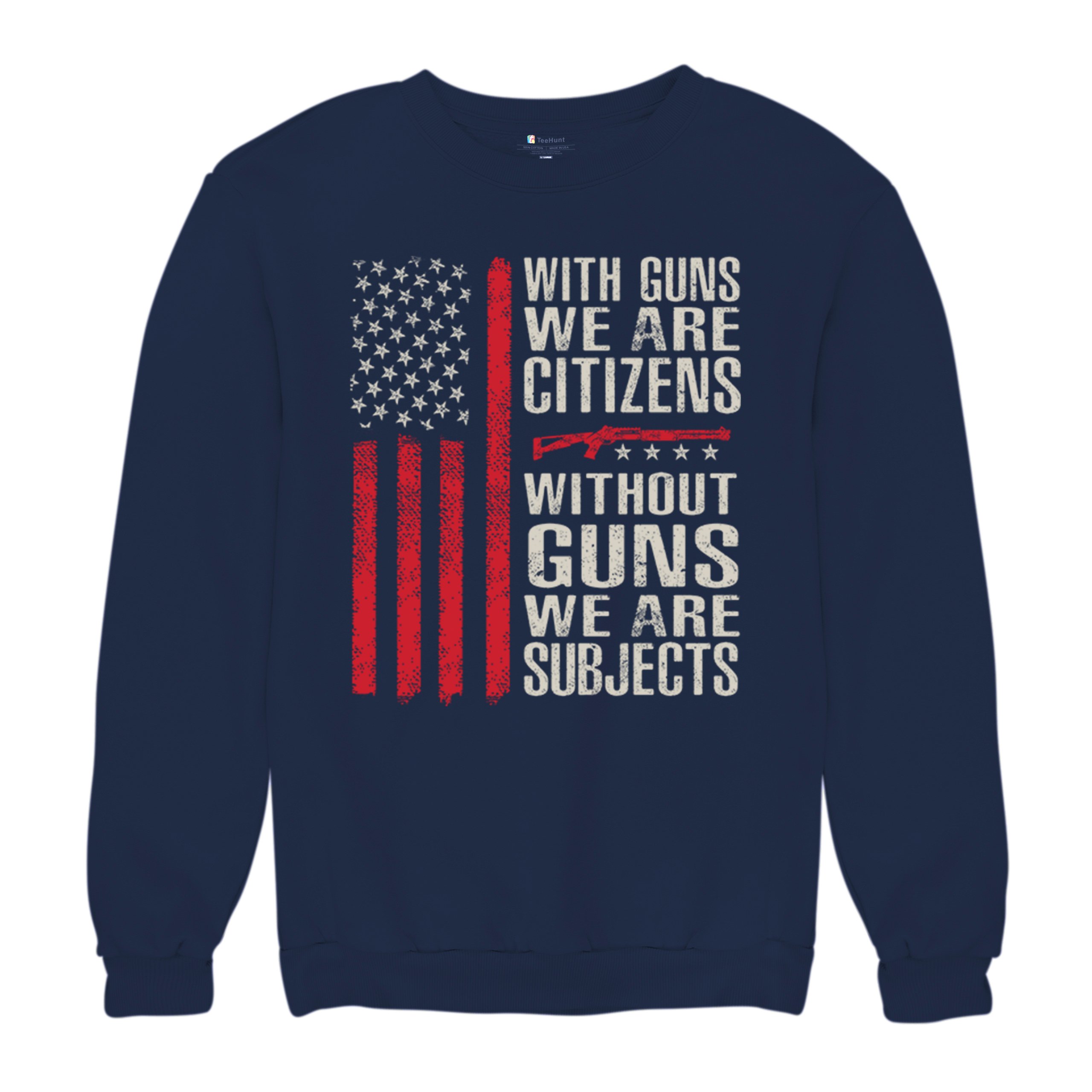 Gun Citizens Sweatshirt 2nd Amendment Patriotic Pro Gun USA Flag DD214 Crewneck - Picture 20 of 36