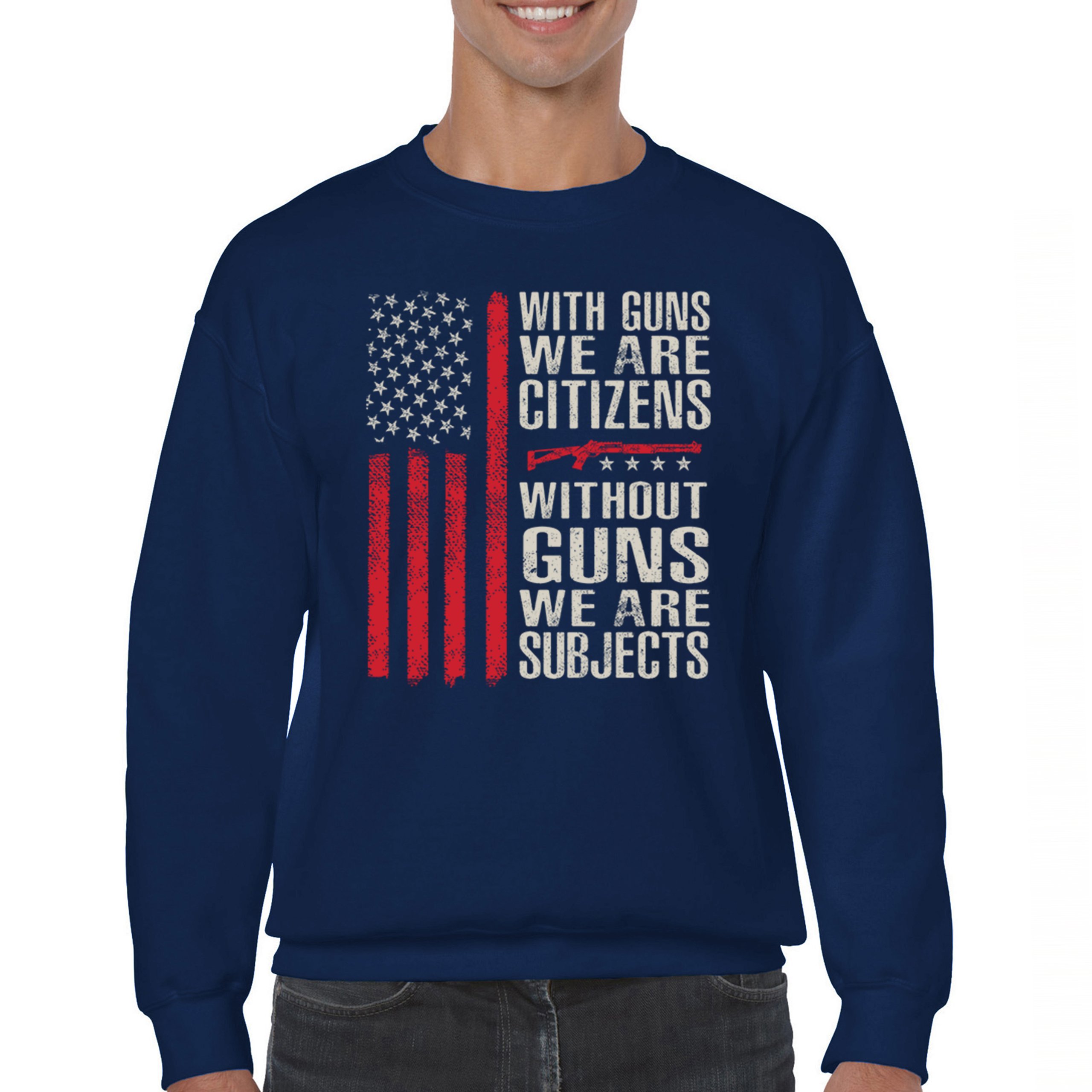 Gun Citizens Sweatshirt 2nd Amendment Patriotic Pro Gun USA Flag DD214 Crewneck - Picture 16 of 36