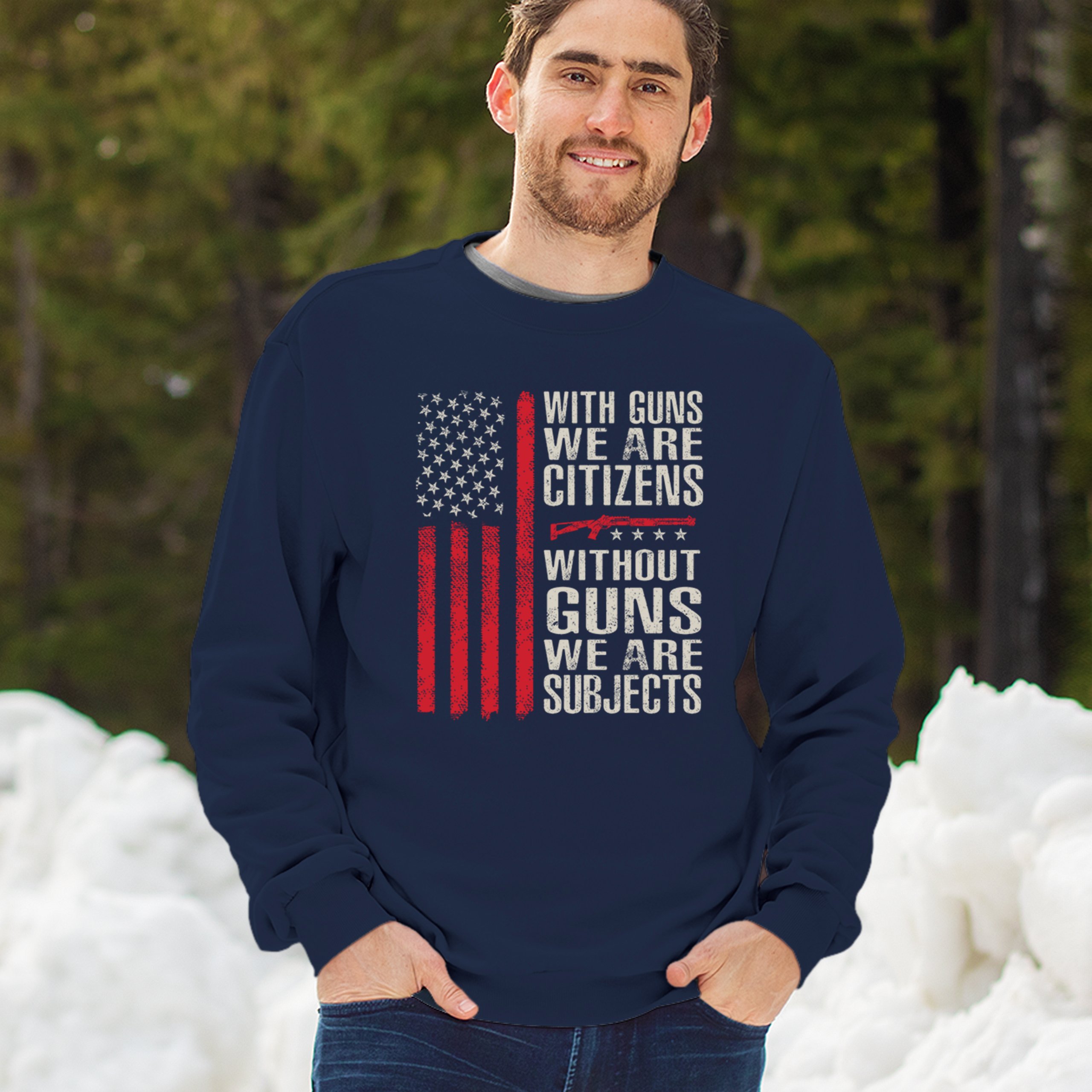 Gun Citizens Sweatshirt 2nd Amendment Patriotic Pro Gun USA Flag DD214 Crewneck - Picture 19 of 36