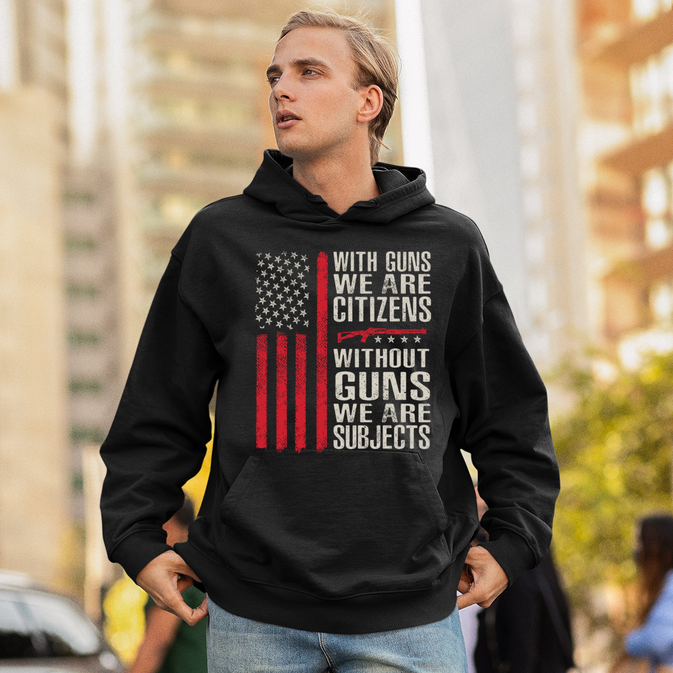 Gun Citizens Sweatshirt 2nd Amendment Patriotic Pro Gun USA Flag DD214 Hoodie - Picture 5 of 29