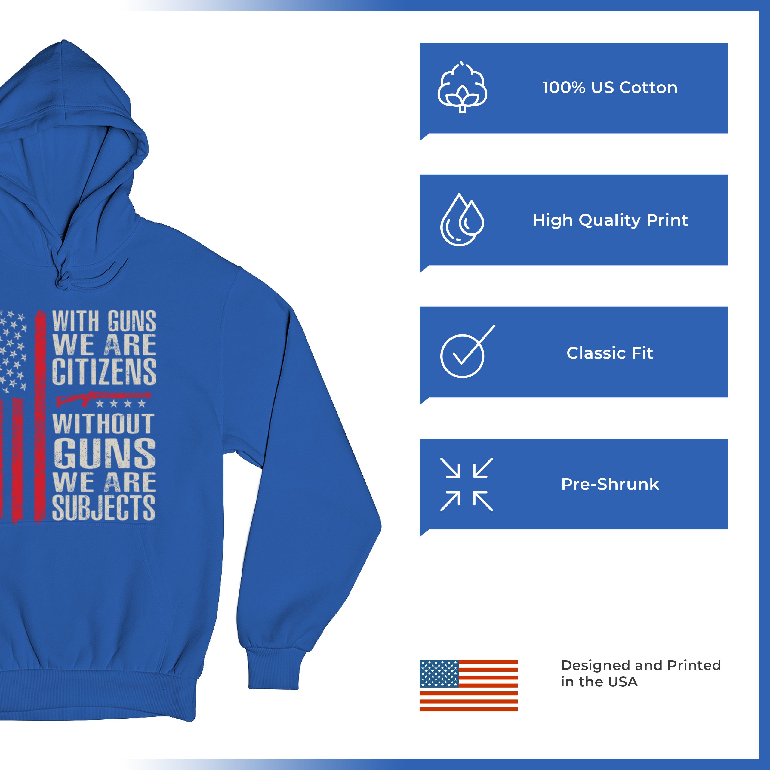 Gun Citizens Sweatshirt 2nd Amendment Patriotic Pro Gun USA Flag DD214 Hoodie - Picture 28 of 29
