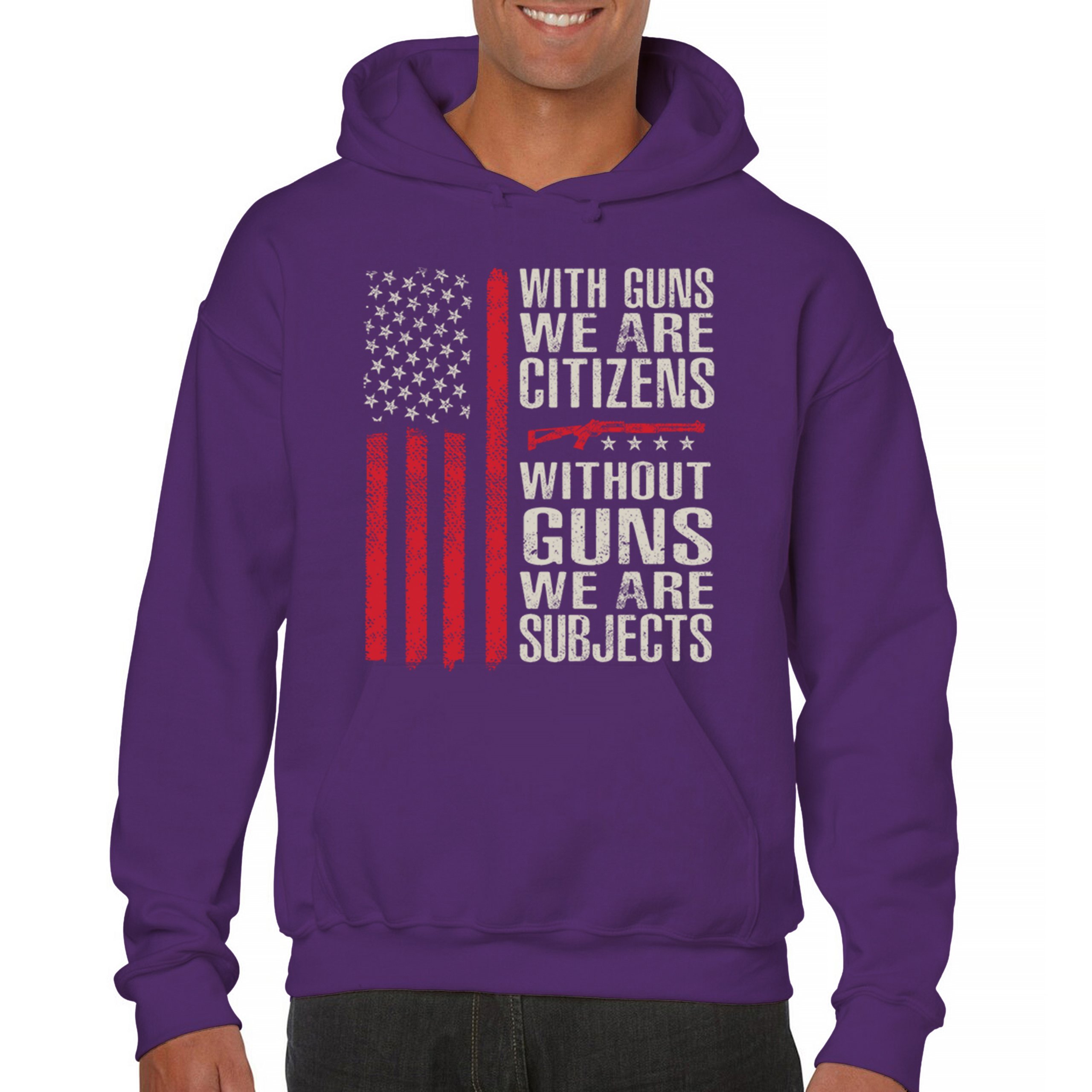 Gun Citizens Sweatshirt 2nd Amendment Patriotic Pro Gun USA Flag DD214 Hoodie - Picture 16 of 29