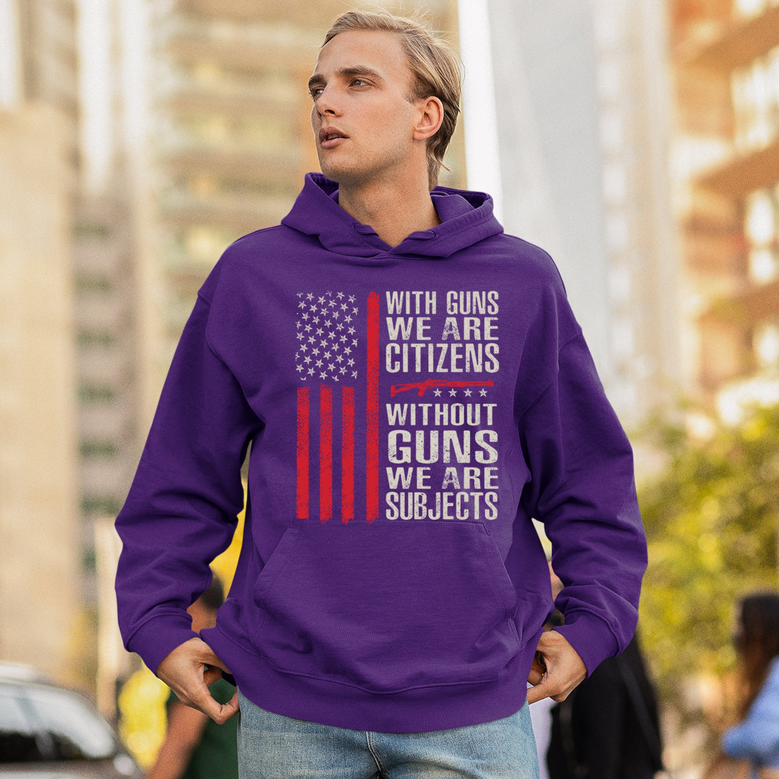 Gun Citizens Sweatshirt 2nd Amendment Patriotic Pro Gun USA Flag DD214 Hoodie - Picture 19 of 29