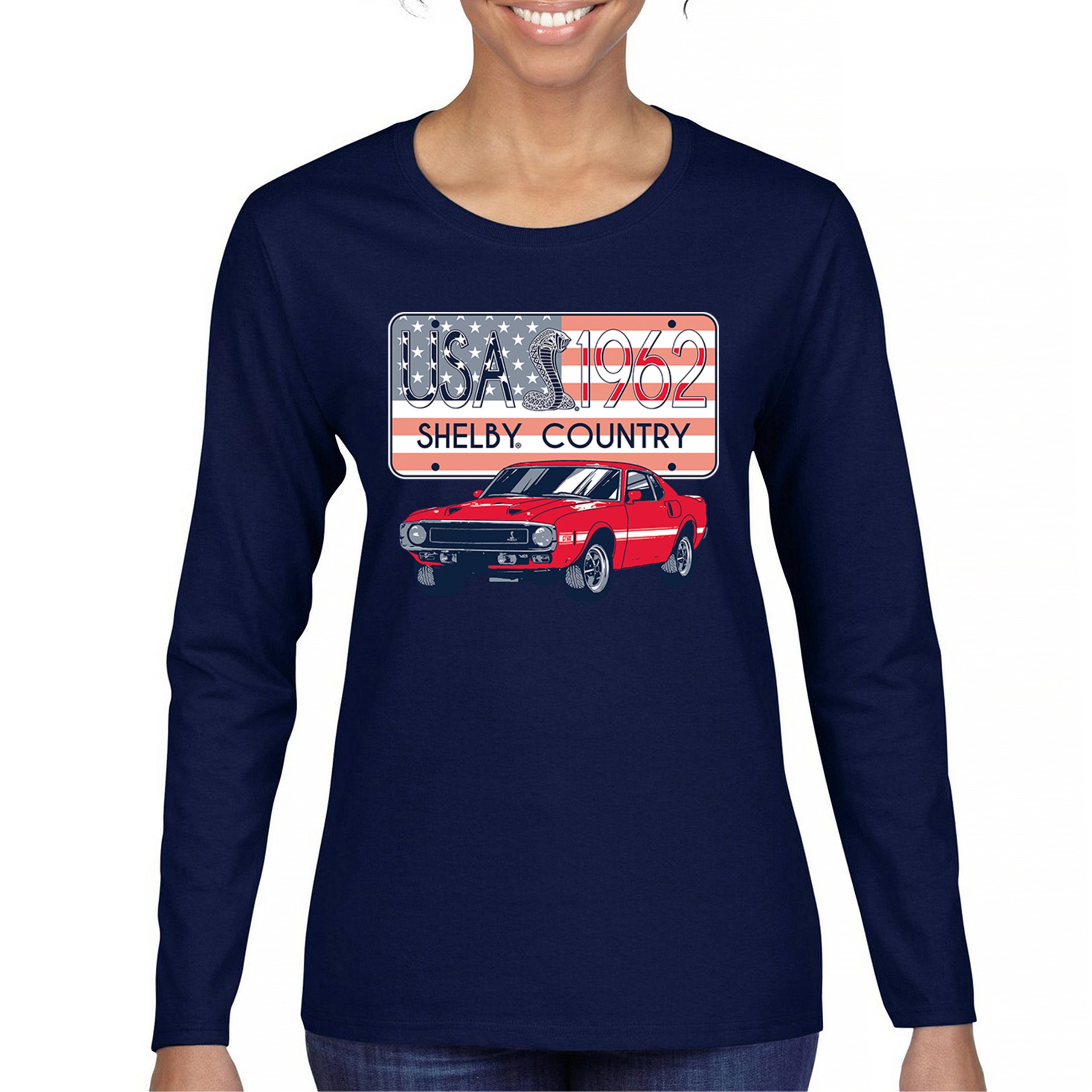 Shelby Country Women's Long Sleeve T-shirt 1962 Cobra Mustang