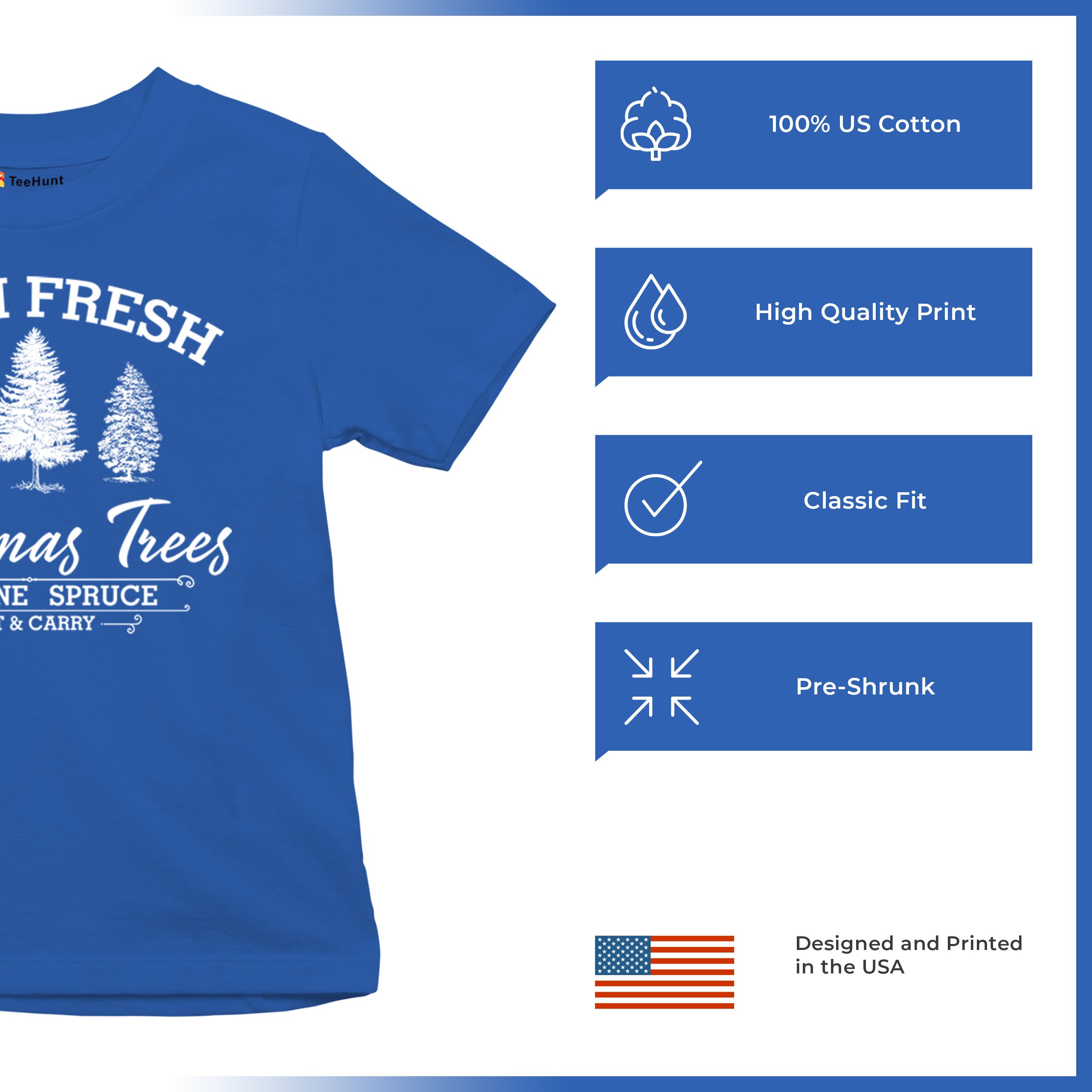Farm Fresh Christmas Trees Youth T-shirt Xmas Holiday Spirit Festive Kids - Picture 35 of 43