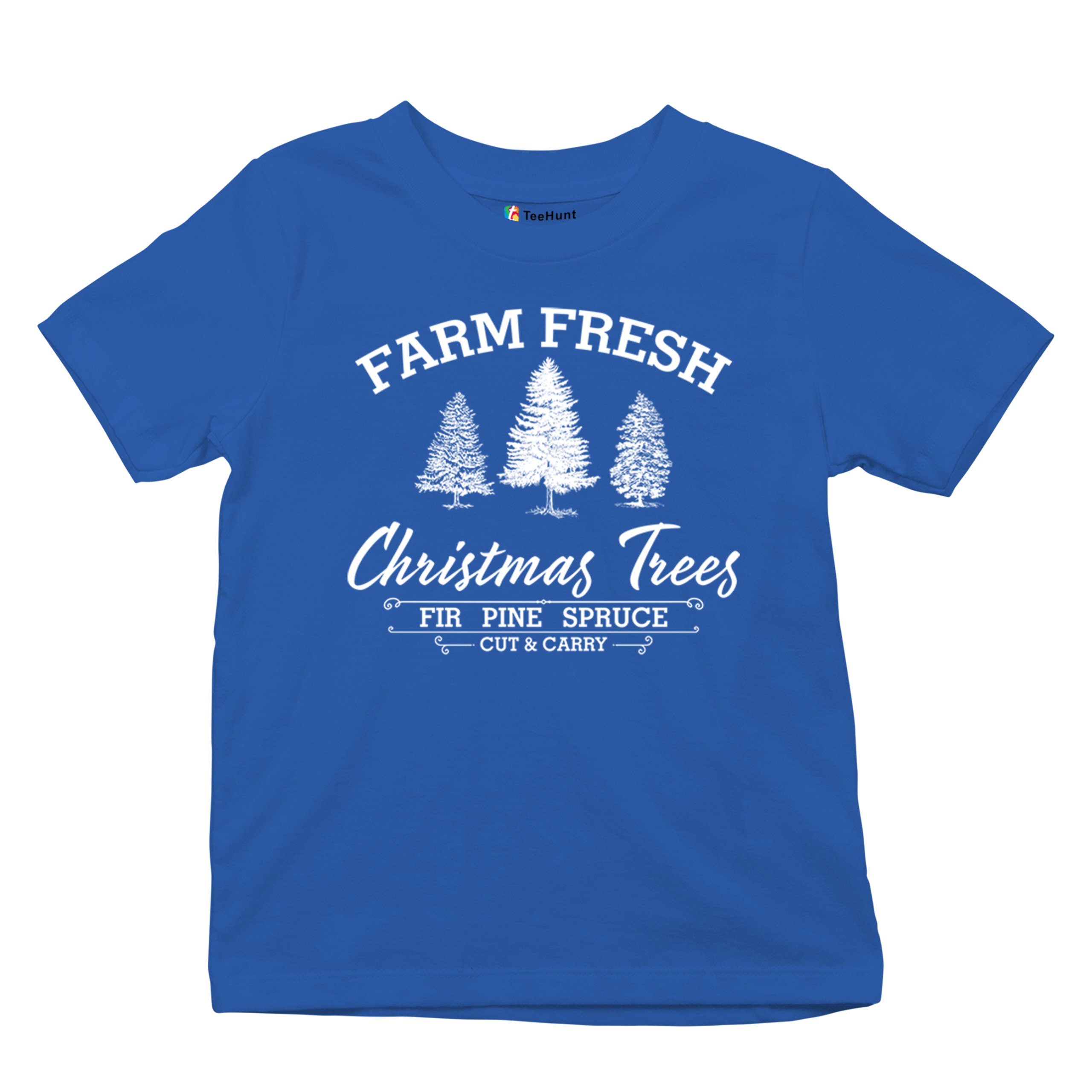 Farm Fresh Christmas Trees Youth T-shirt Xmas Holiday Spirit Festive Kids - Picture 34 of 43