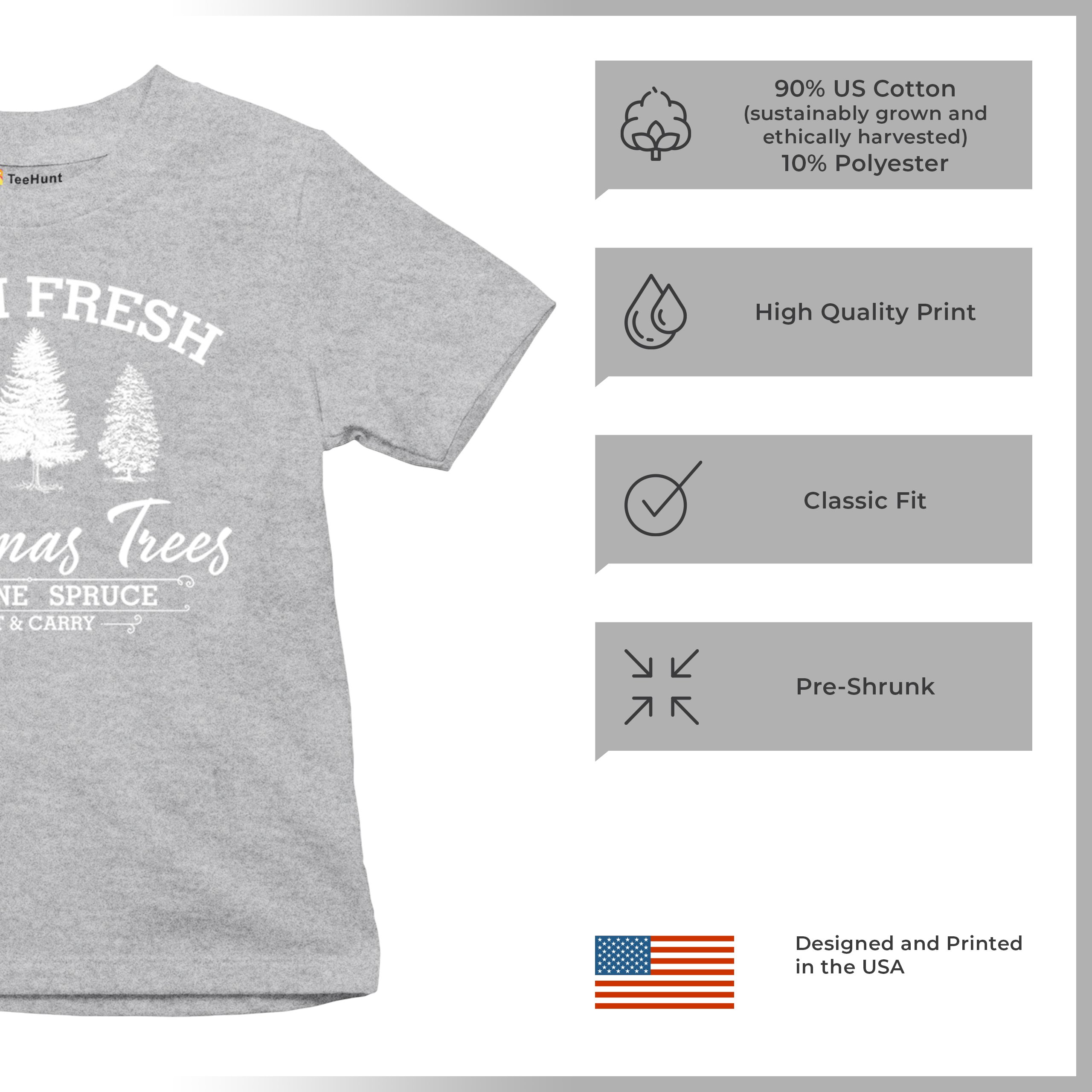 Farm Fresh Christmas Trees Youth T-shirt Xmas Holiday Spirit Festive Kids - Picture 21 of 43