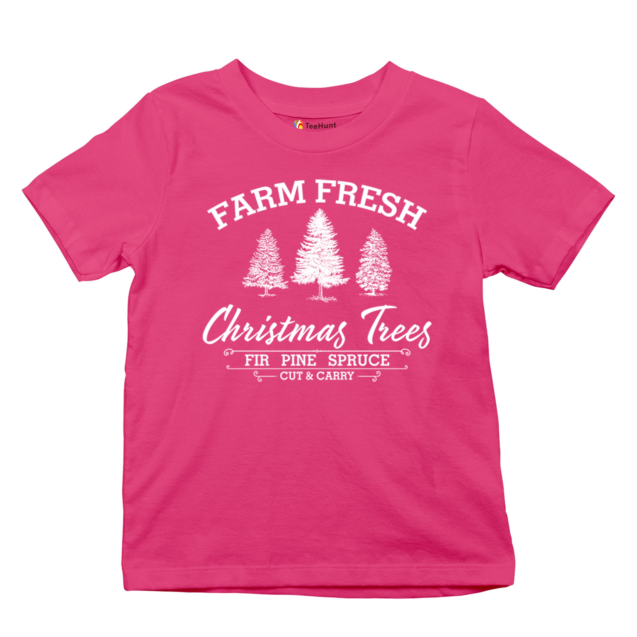 Farm Fresh Christmas Trees Youth T-shirt Xmas Holiday Spirit Festive Kids - Picture 41 of 43