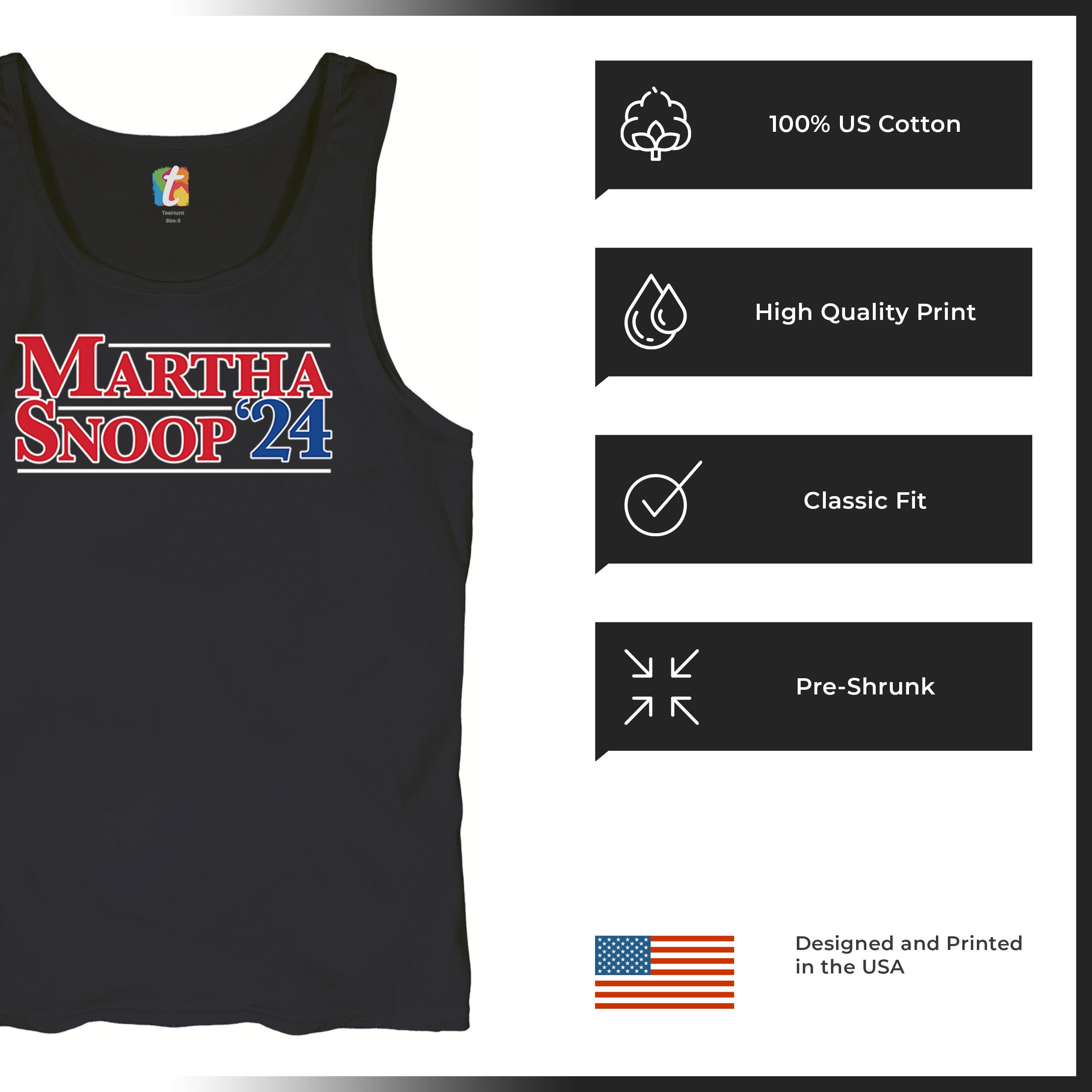 Martha Snoop 2024 for President Tank Top Funny Election Humor Meme Men's Top - Picture 7 of 43