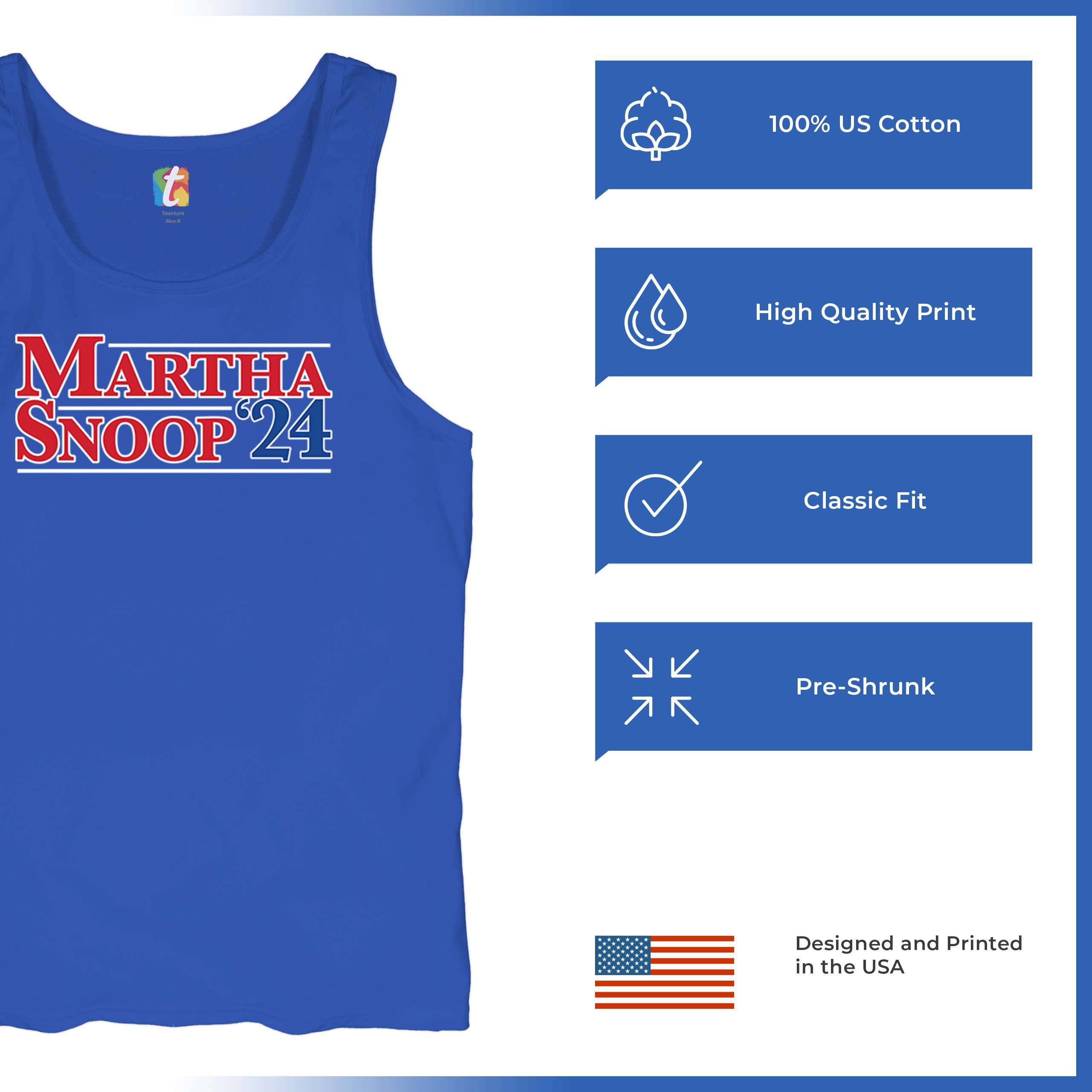 Martha Snoop 2024 for President Tank Top Funny Election Humor Meme Men's Top - Picture 42 of 43