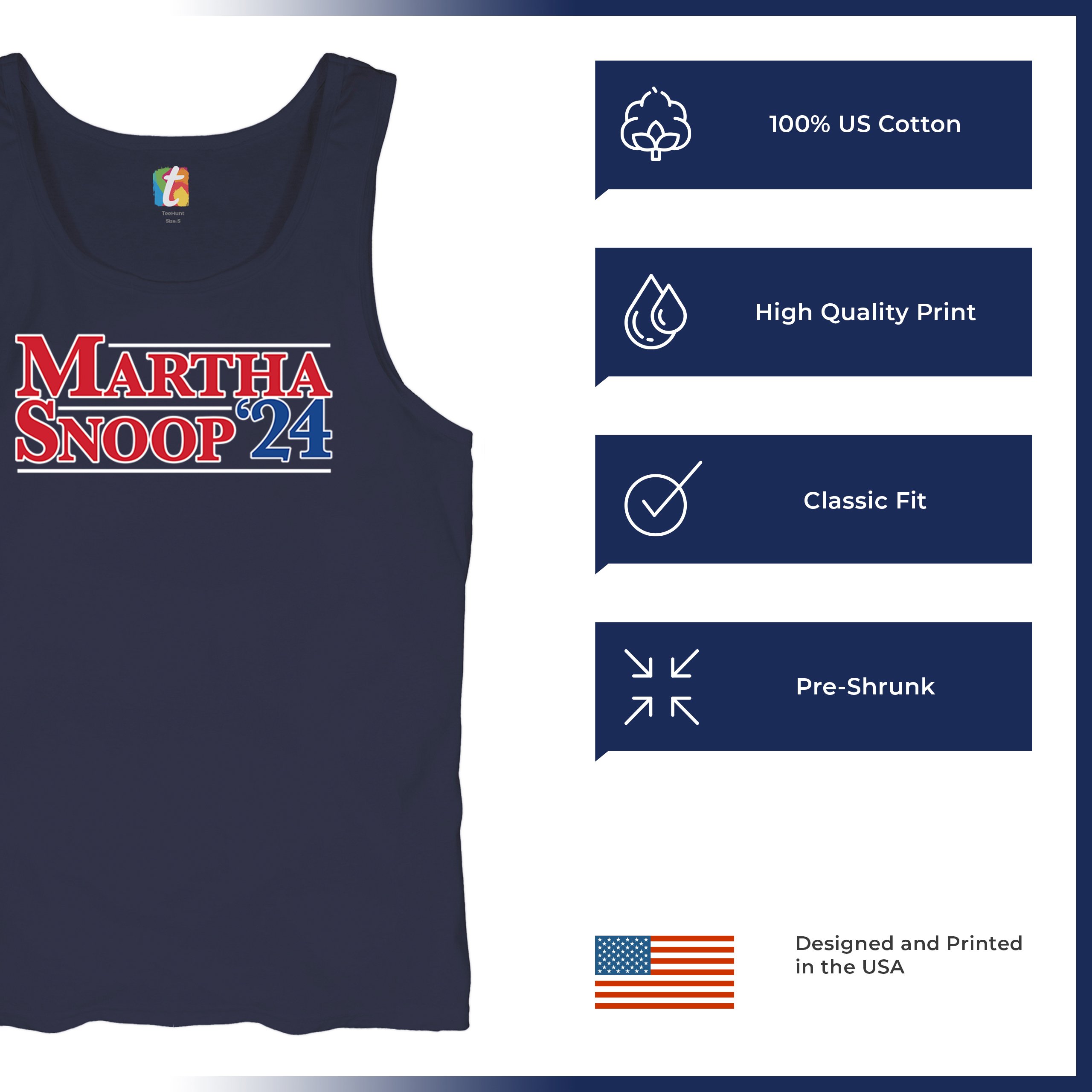 Martha Snoop 2024 for President Tank Top Funny Election Humor Meme Men's Top - Picture 35 of 43